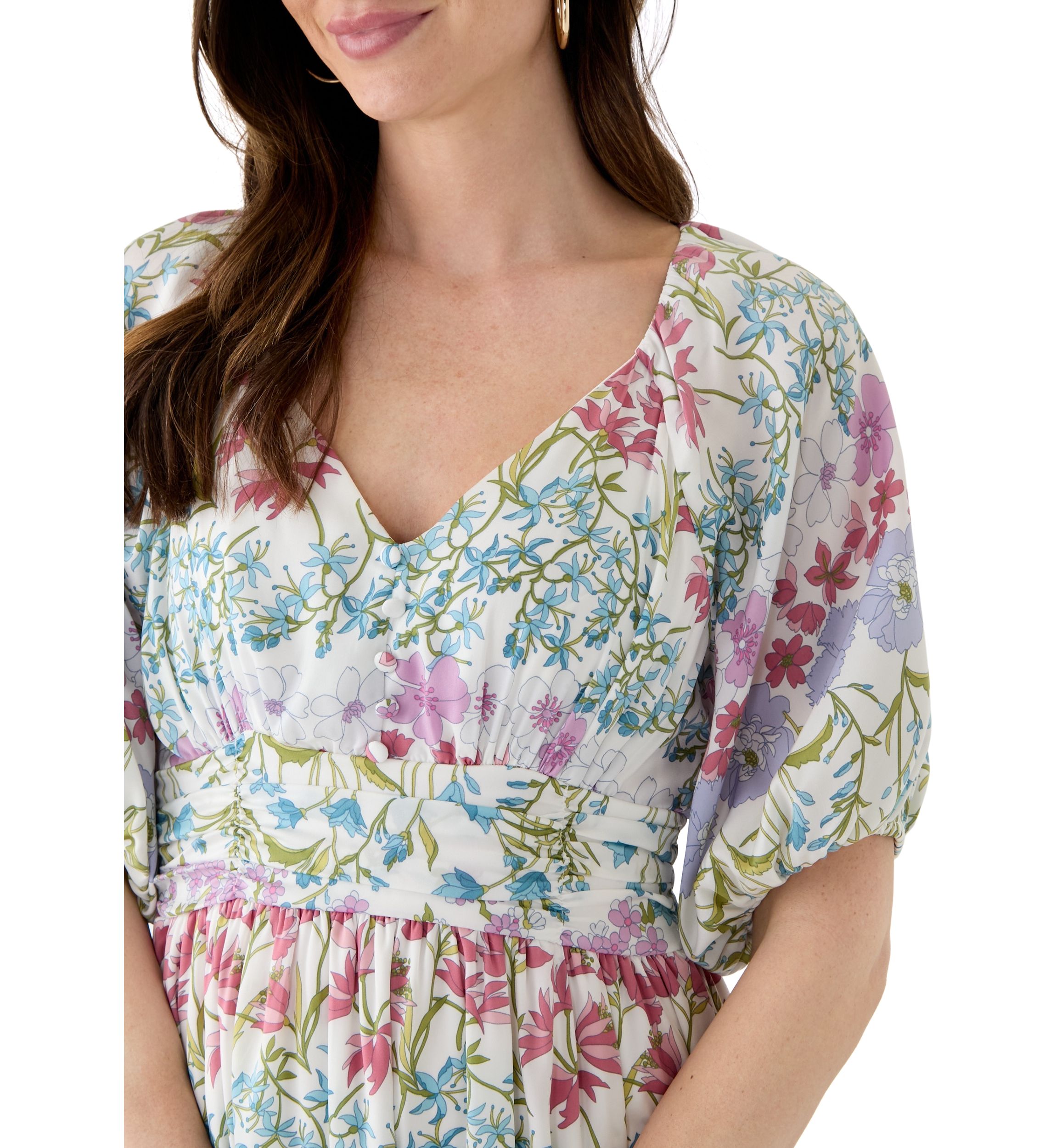 Womens V-Neck Printed Alora Maxi Dress