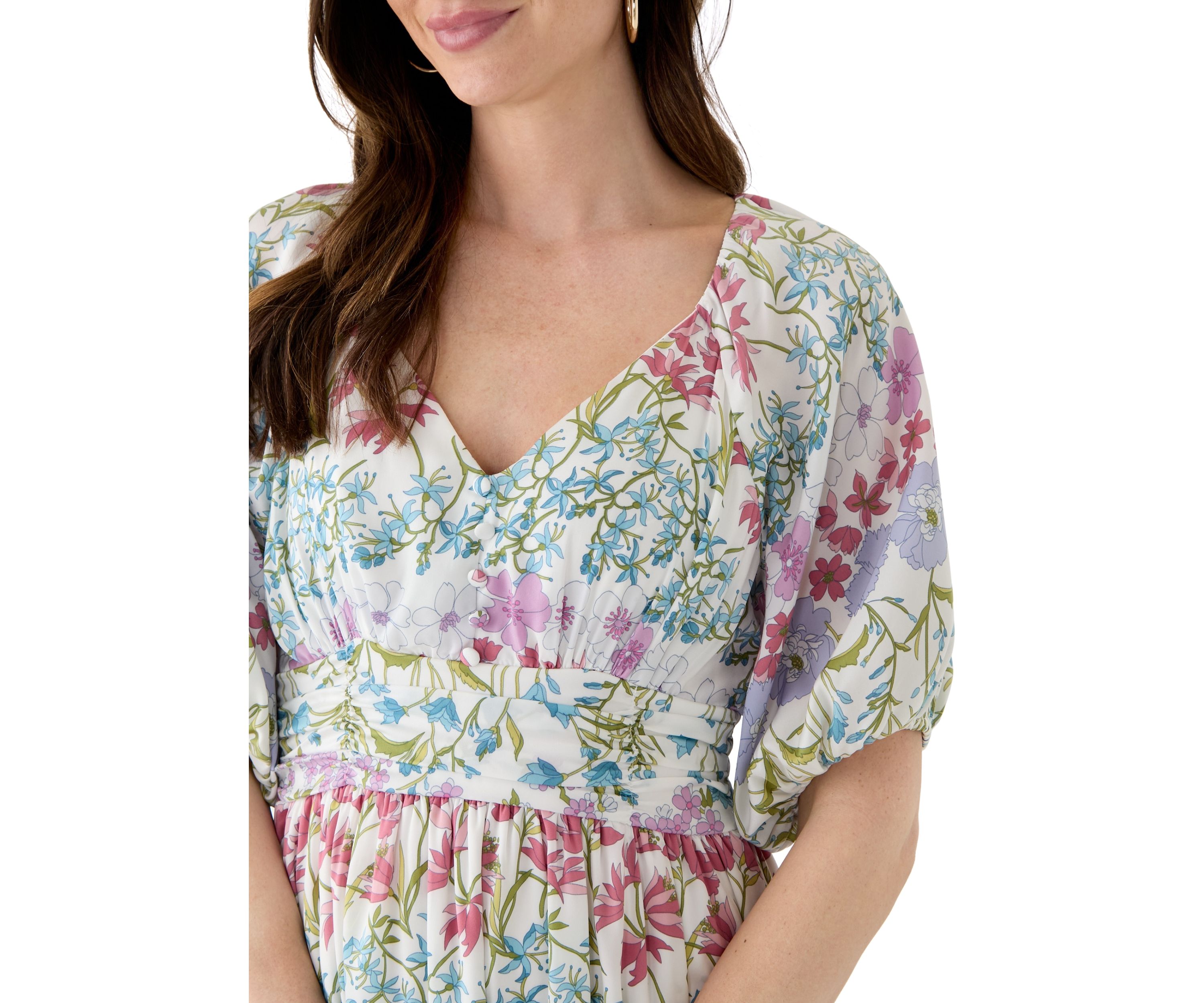 Womens V-Neck Printed Alora Maxi Dress