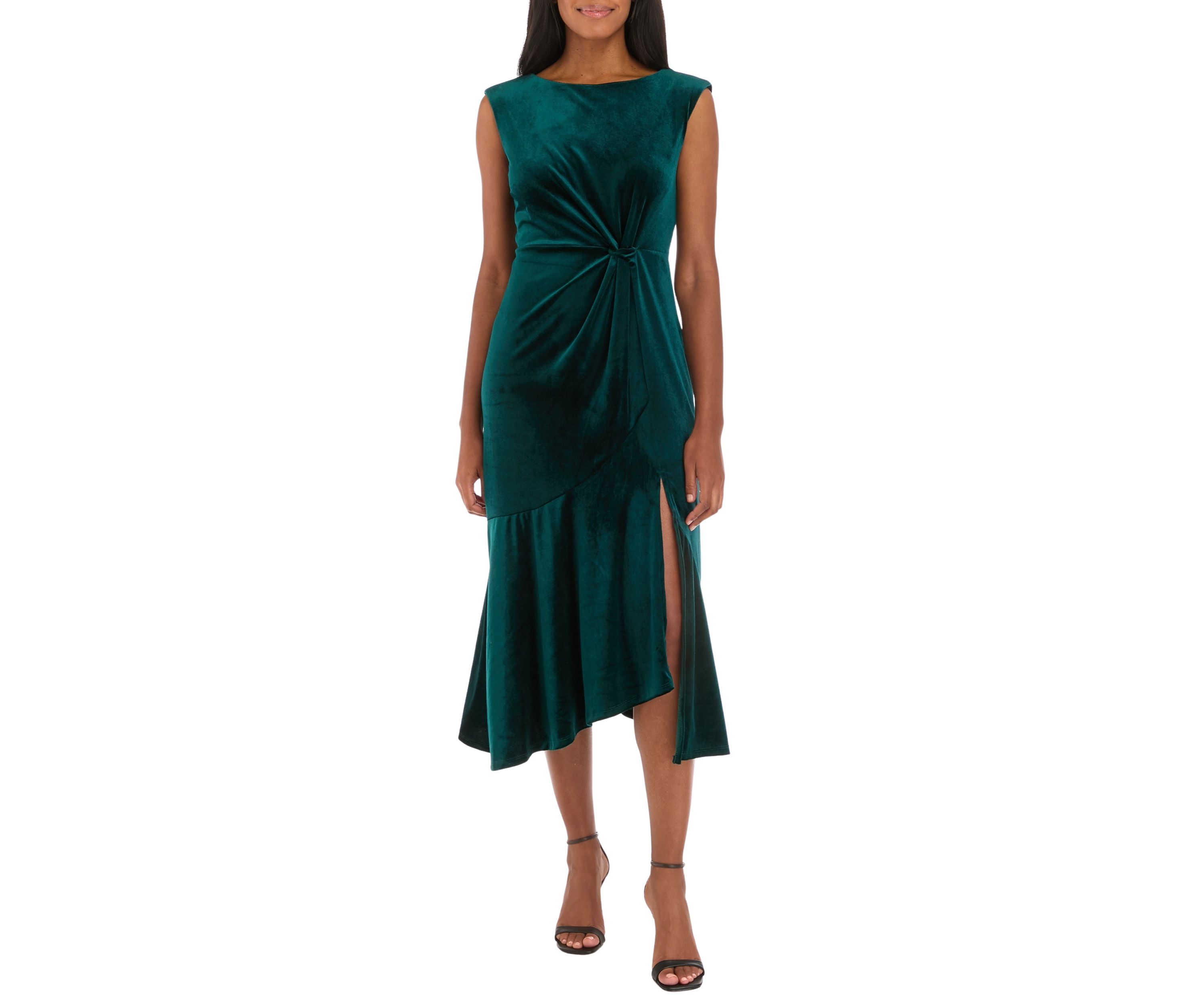 Womens Sleeveless Velvet Sheath Dress