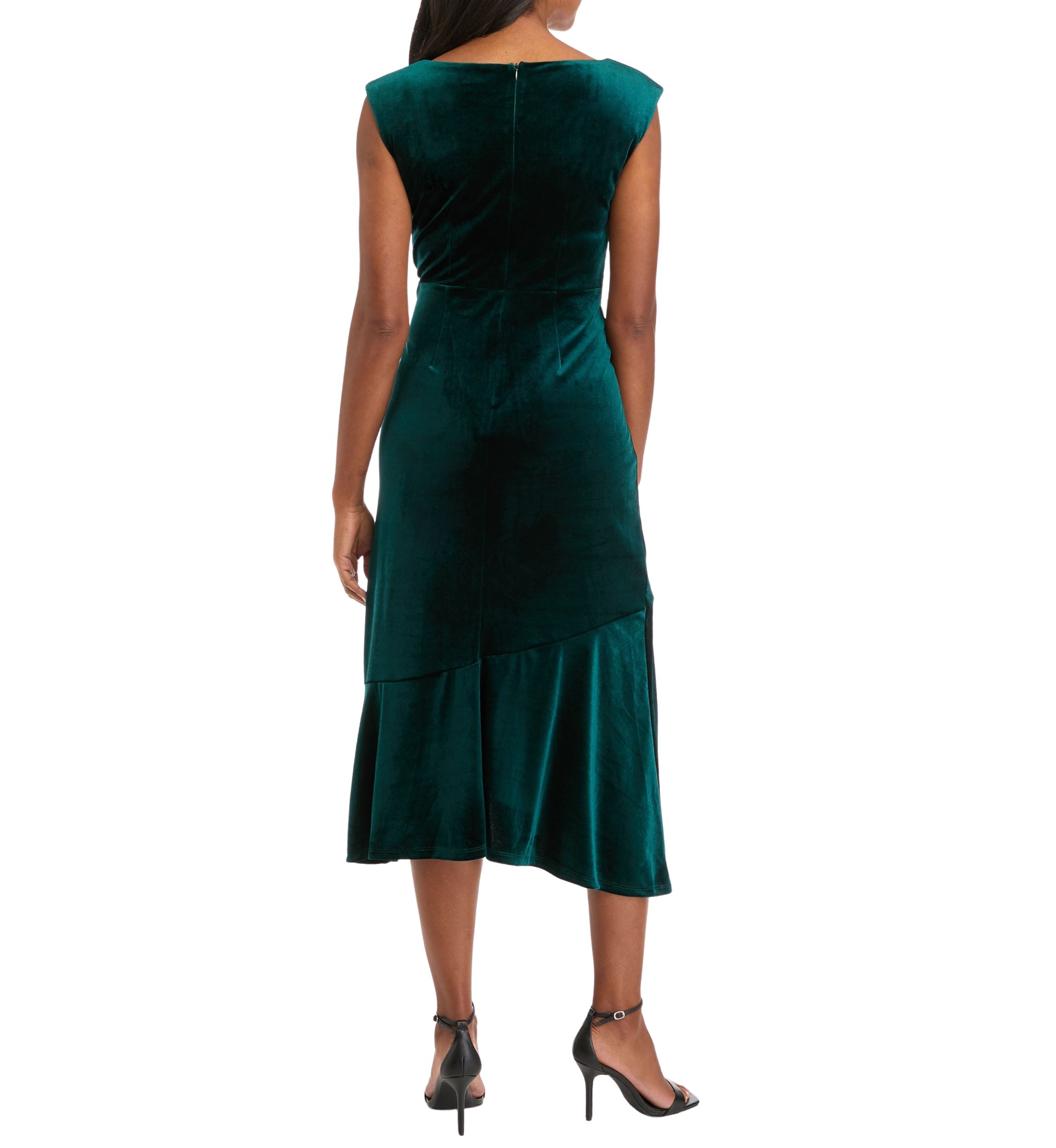 Womens Sleeveless Velvet Sheath Dress