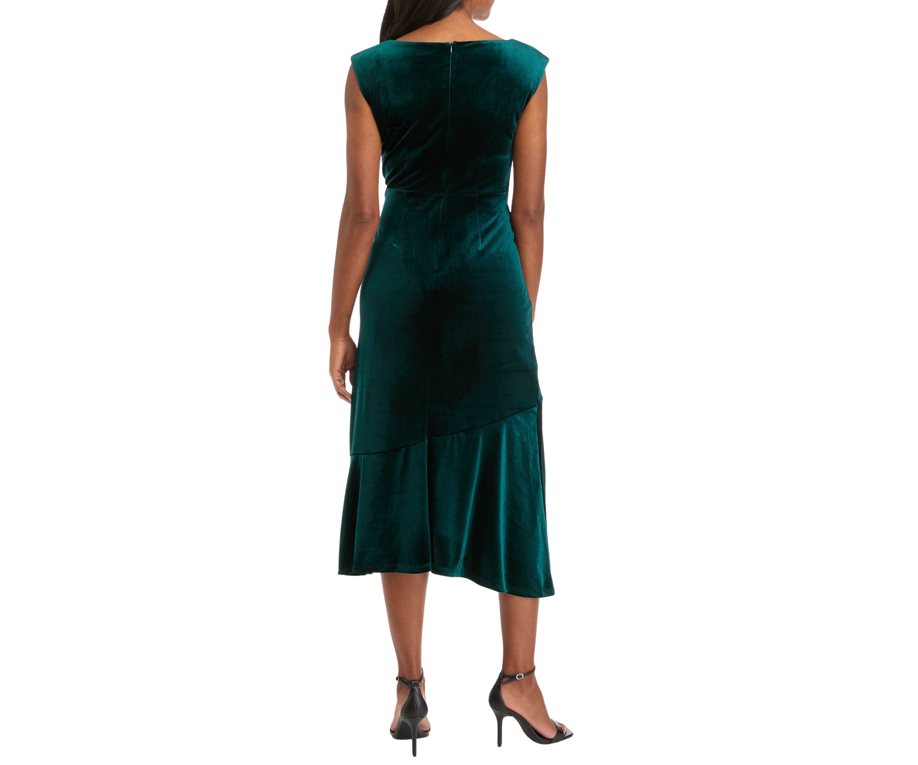 Womens Sleeveless Velvet Sheath Dress