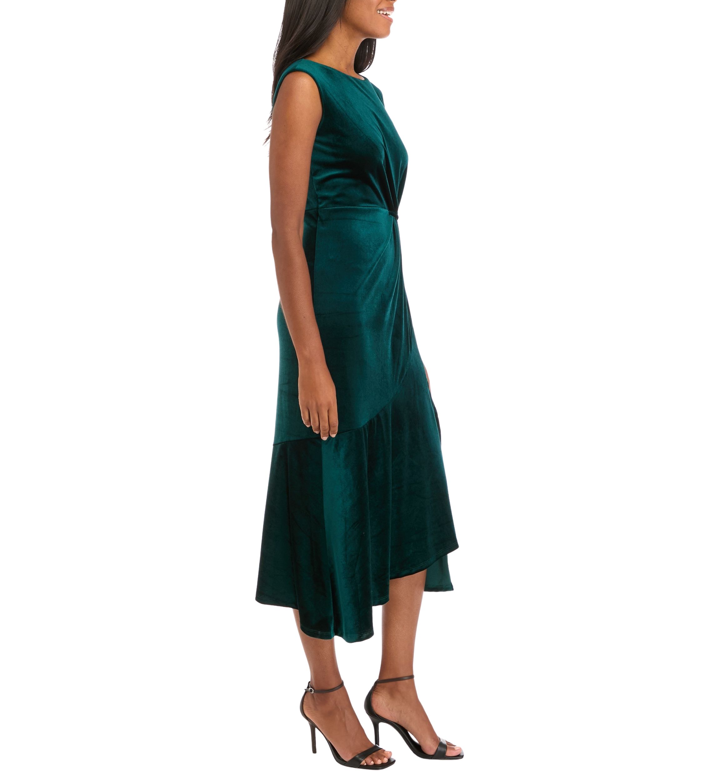 Womens Sleeveless Velvet Sheath Dress