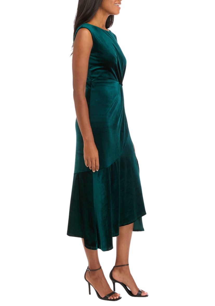 Womens Sleeveless Velvet Sheath Dress