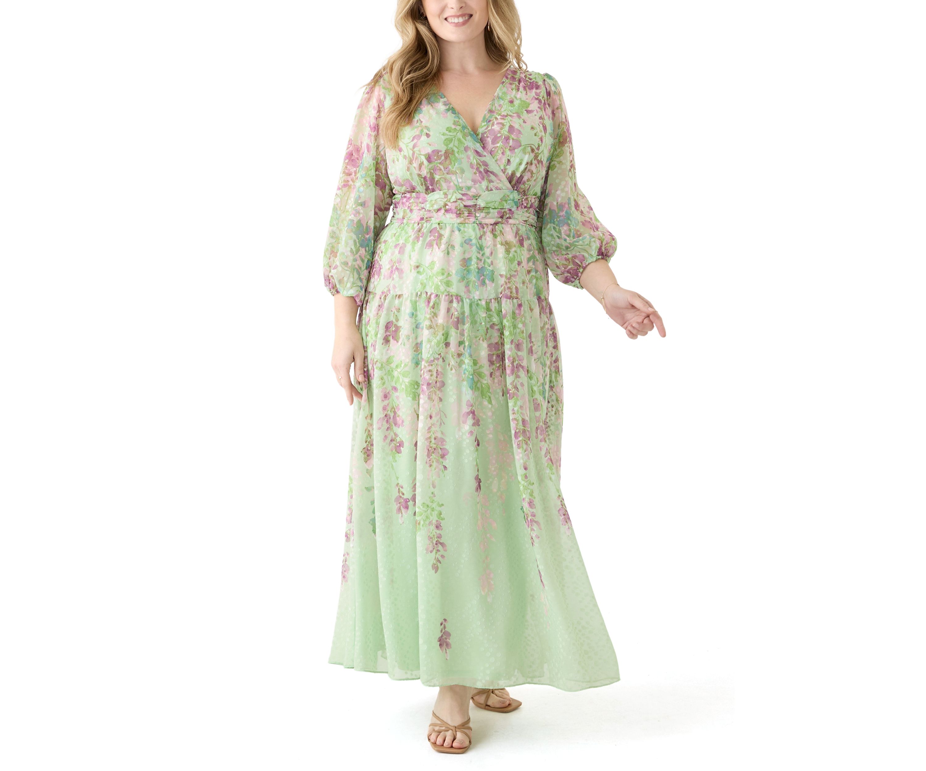 Plus Size Floral Printed Maxi Dress