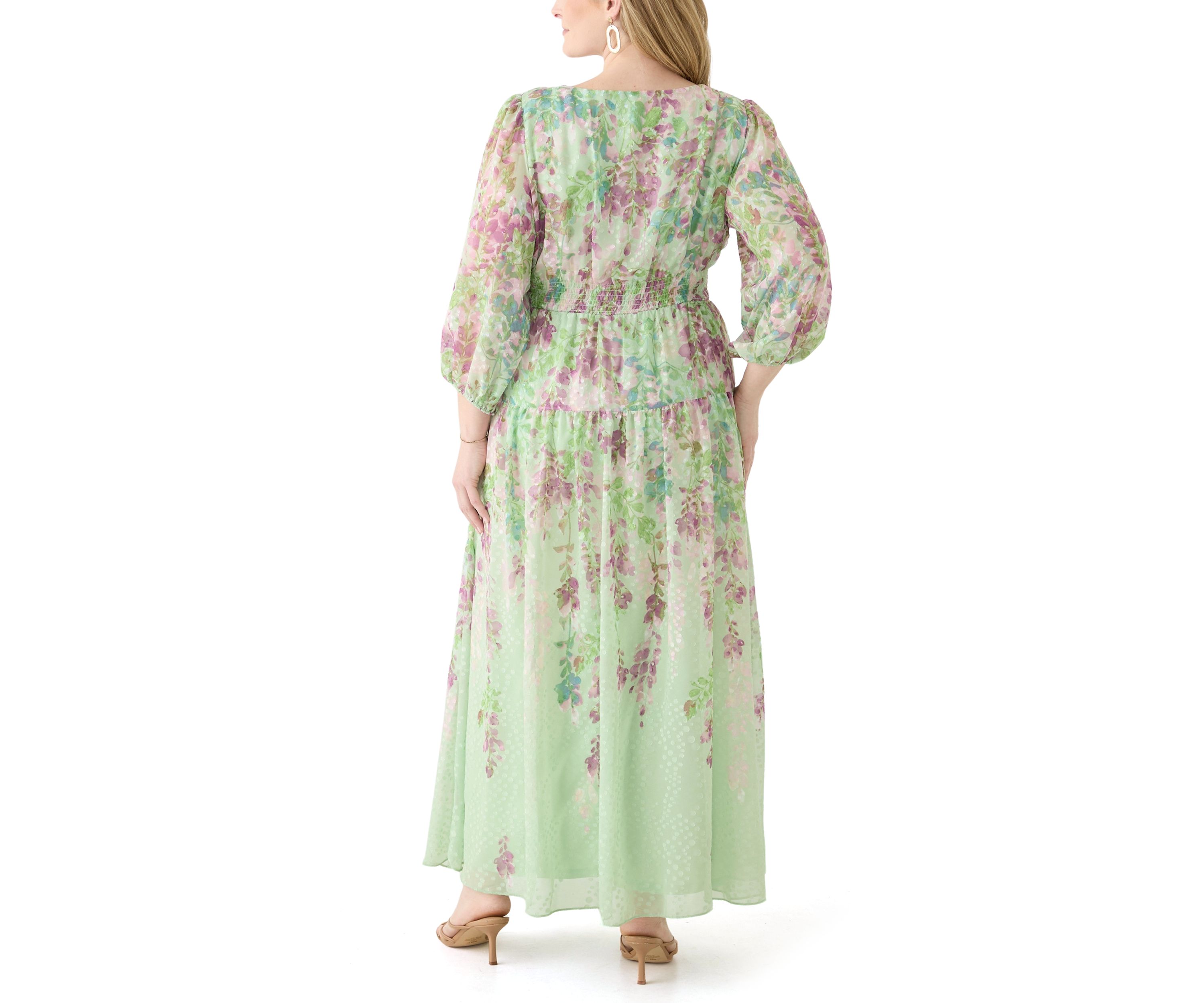 Plus Size Floral Printed Maxi Dress