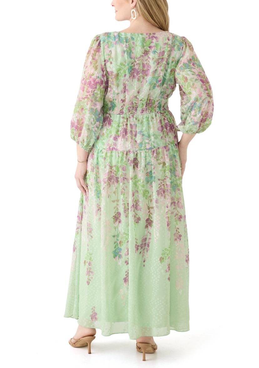 Plus Size Floral Printed Maxi Dress