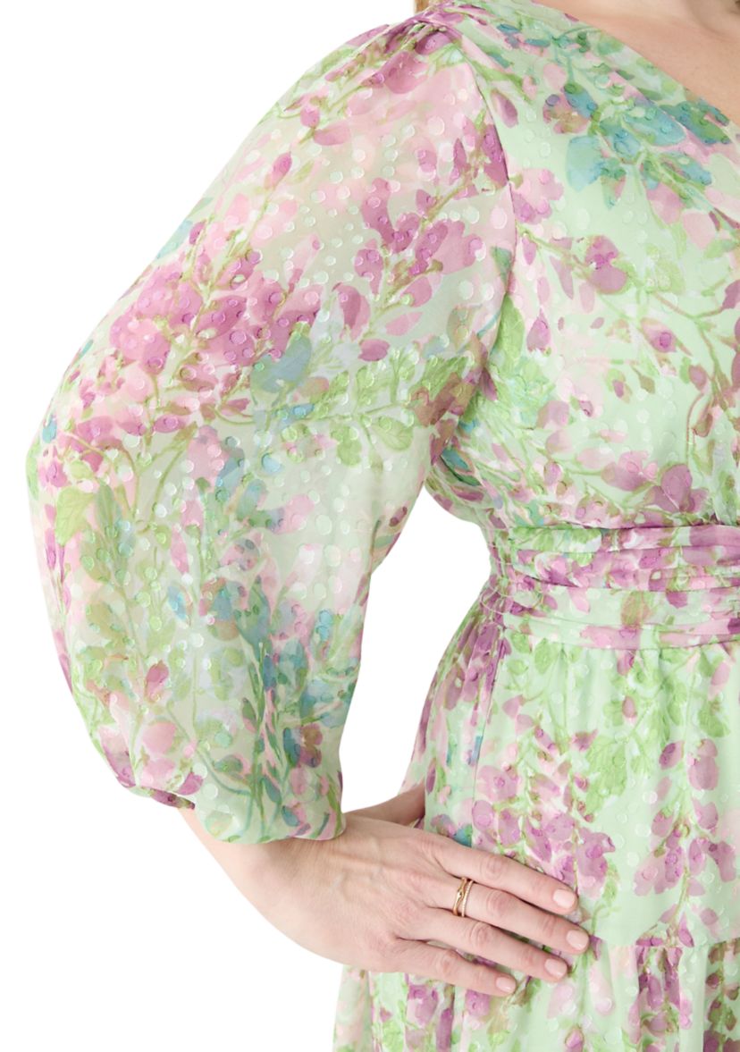 Plus Size Floral Printed Maxi Dress