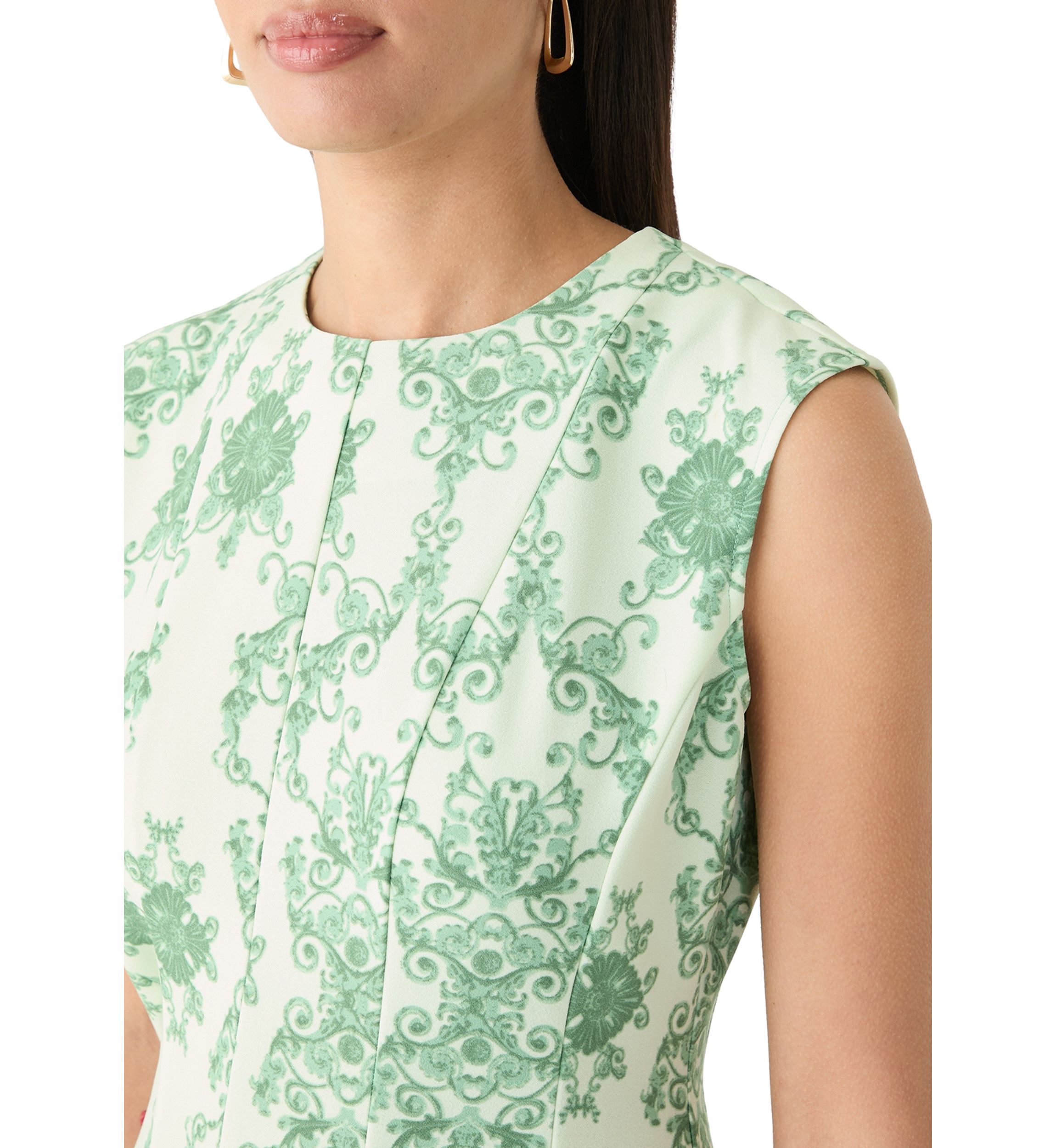 Womens Cap Sleeve Printed A-Line Dress
