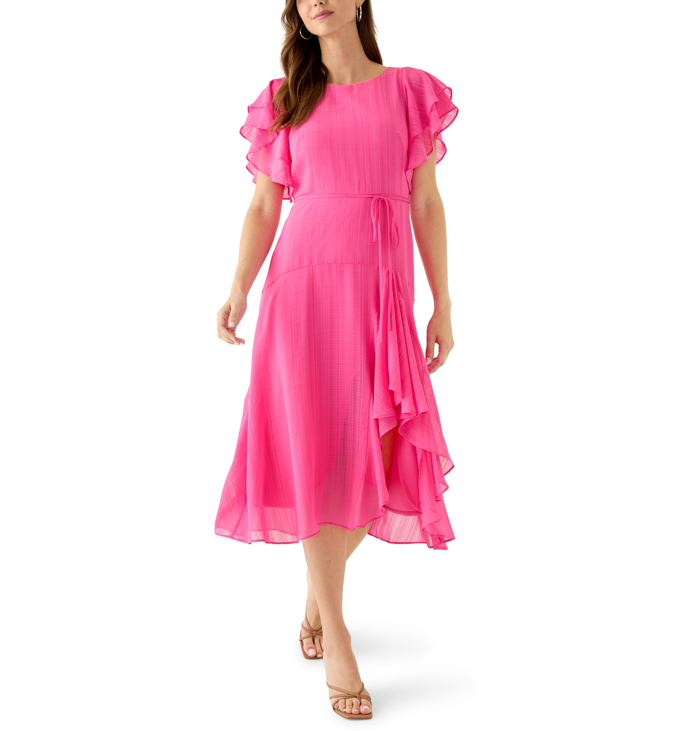open lace back dress Sexy Spaghetti Straps Pink Bridesmaid Dresses  MyChicDress