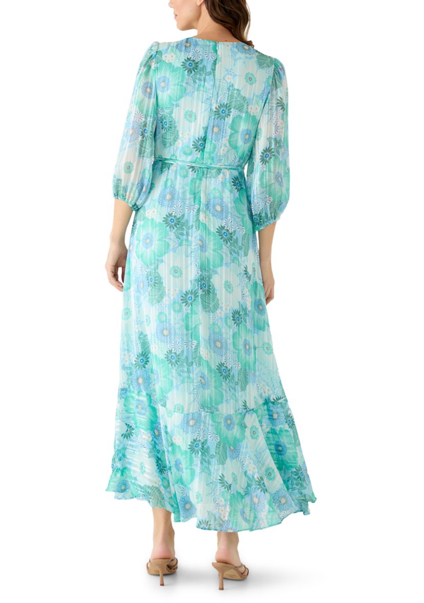 flowing chiffon maxi dress Carina Chiffon Maxi Dress Coral / S