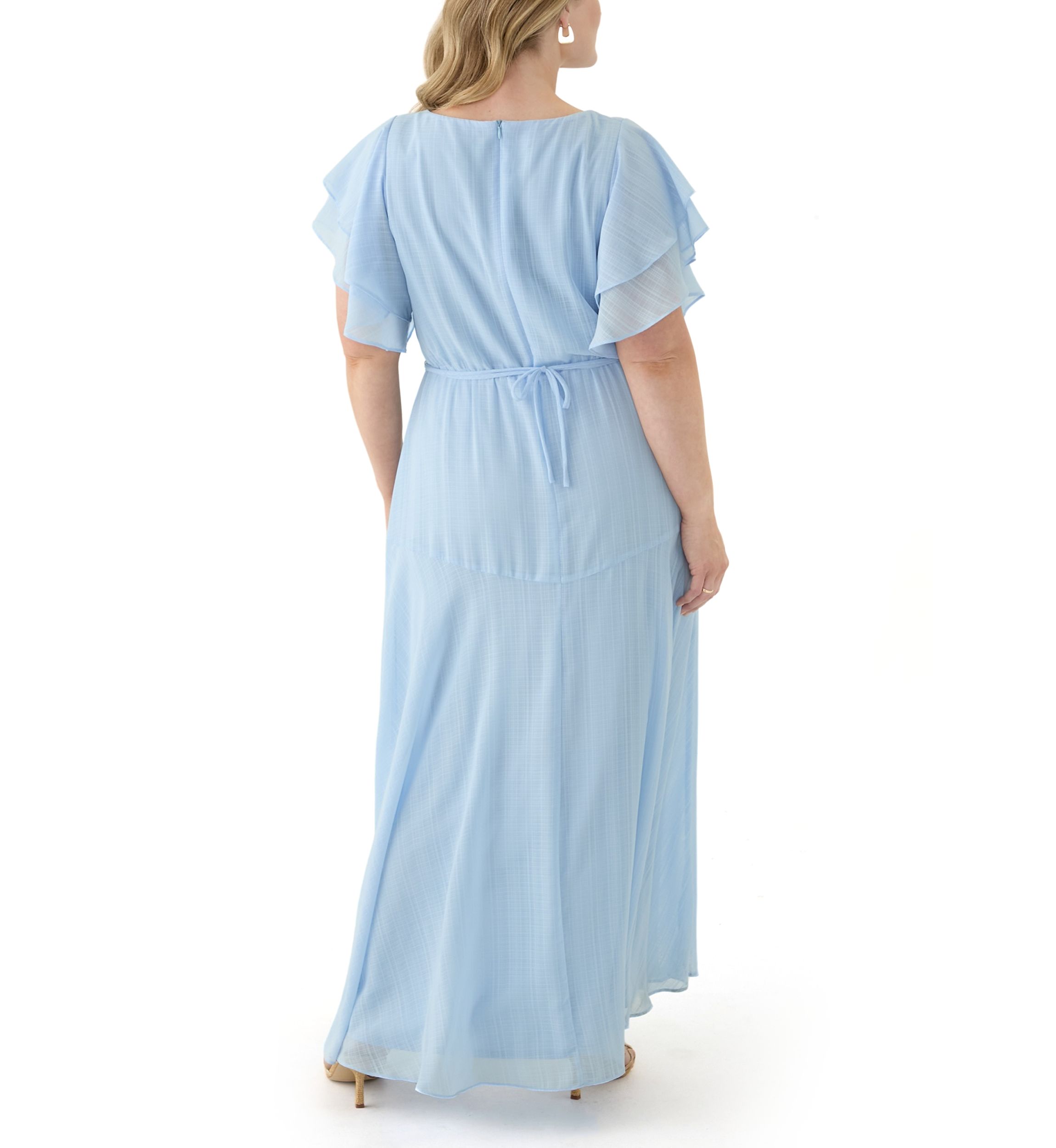 Plus Size Ruffled Chiffon Dress