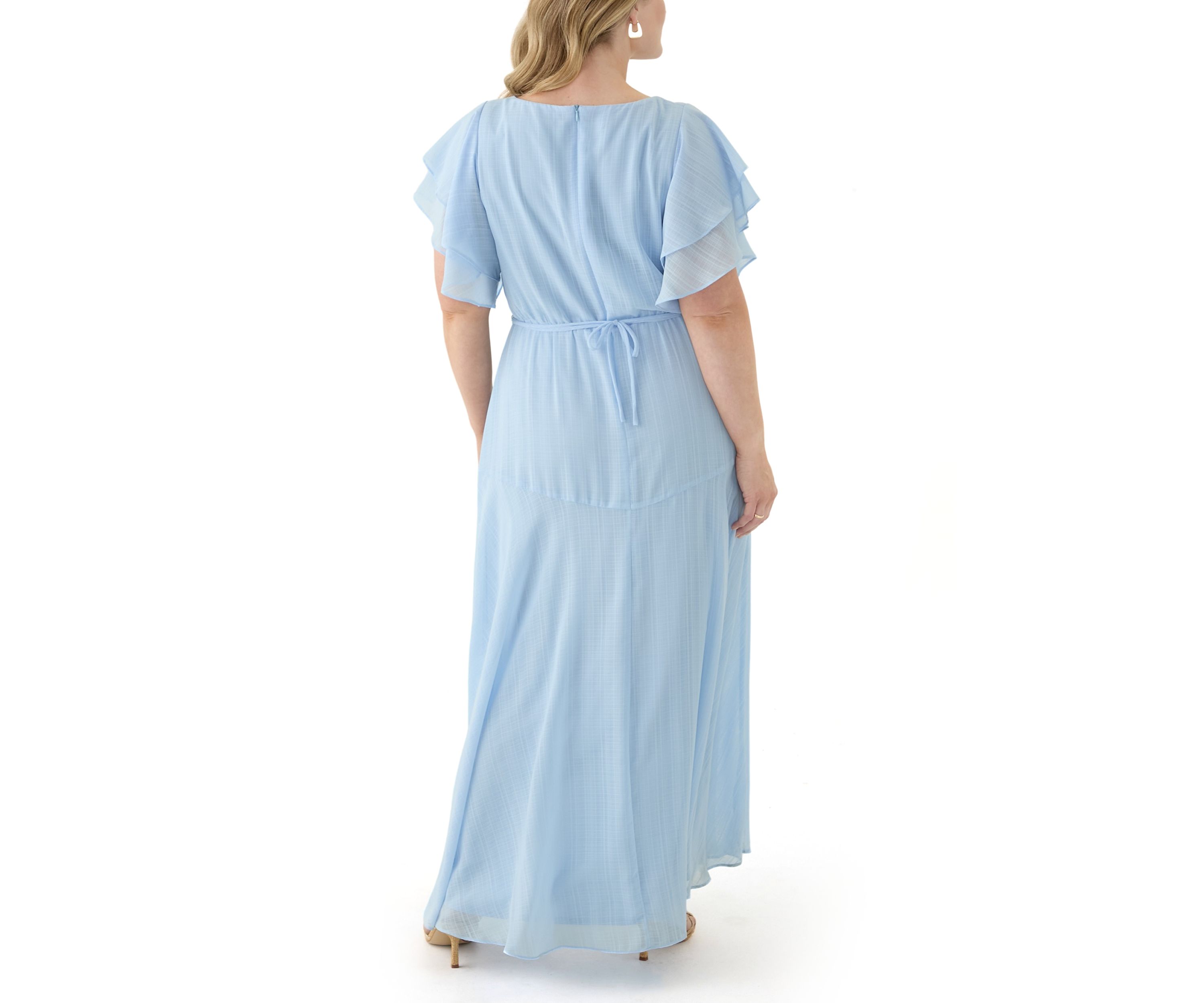 Plus Size Ruffled Chiffon Dress