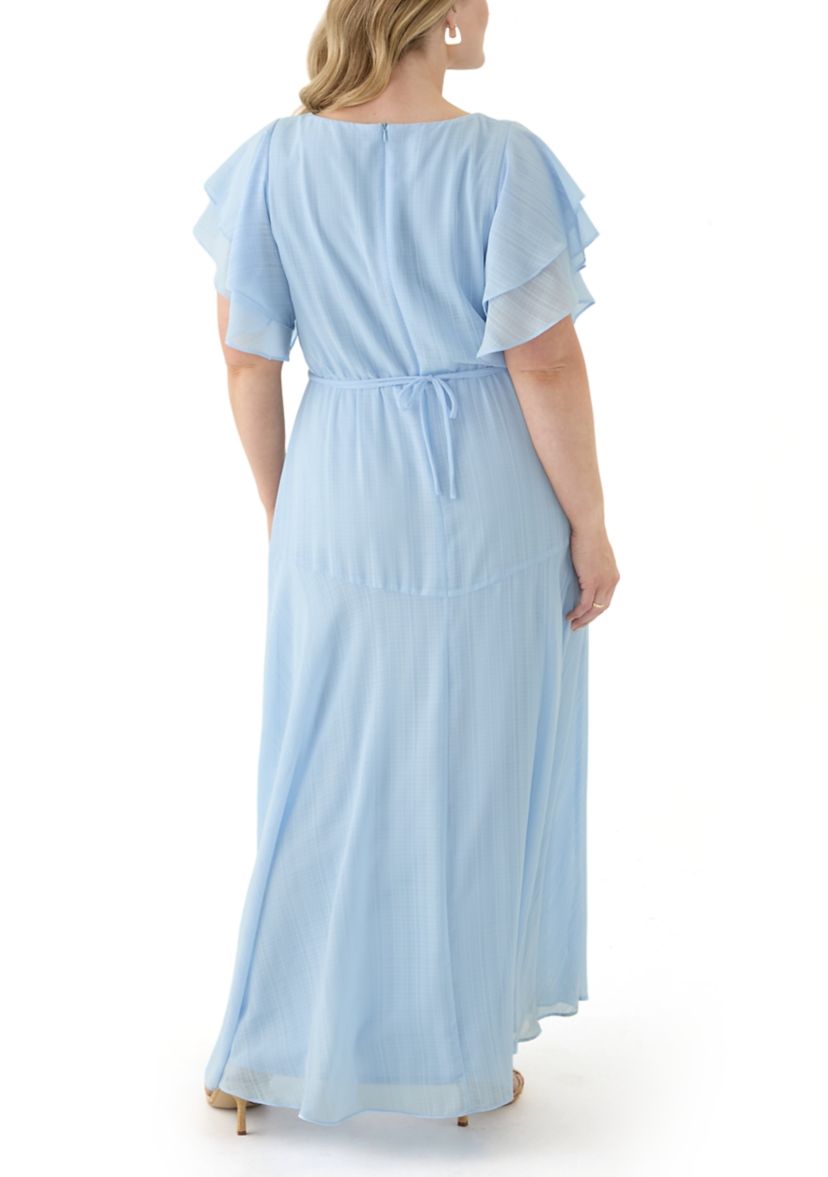 Plus Size Ruffled Chiffon Dress