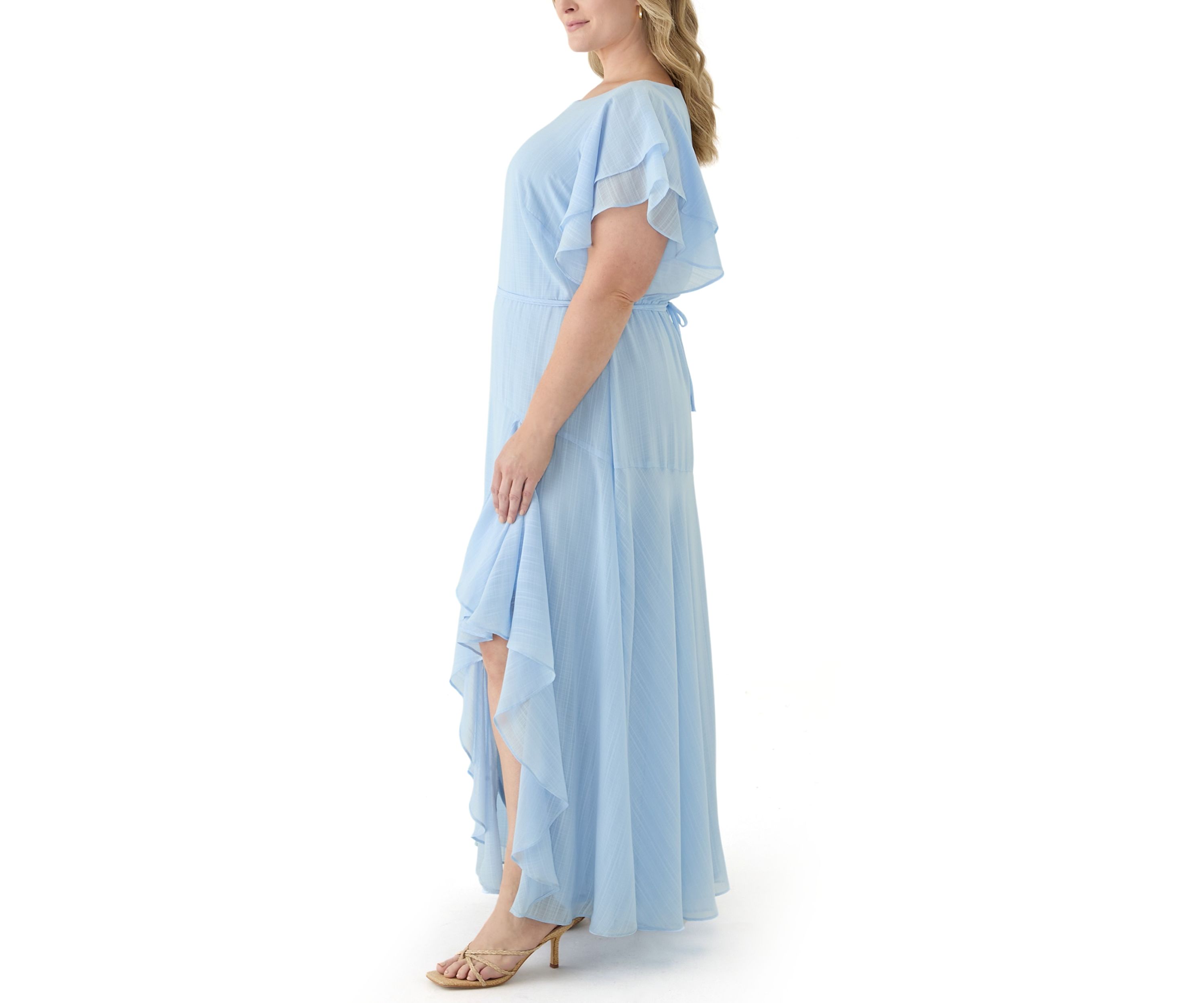 Plus Size Ruffled Chiffon Dress