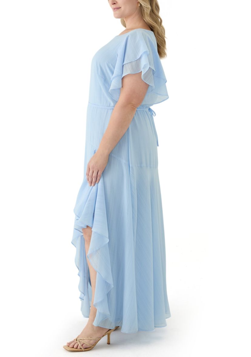 Plus Size Ruffled Chiffon Dress