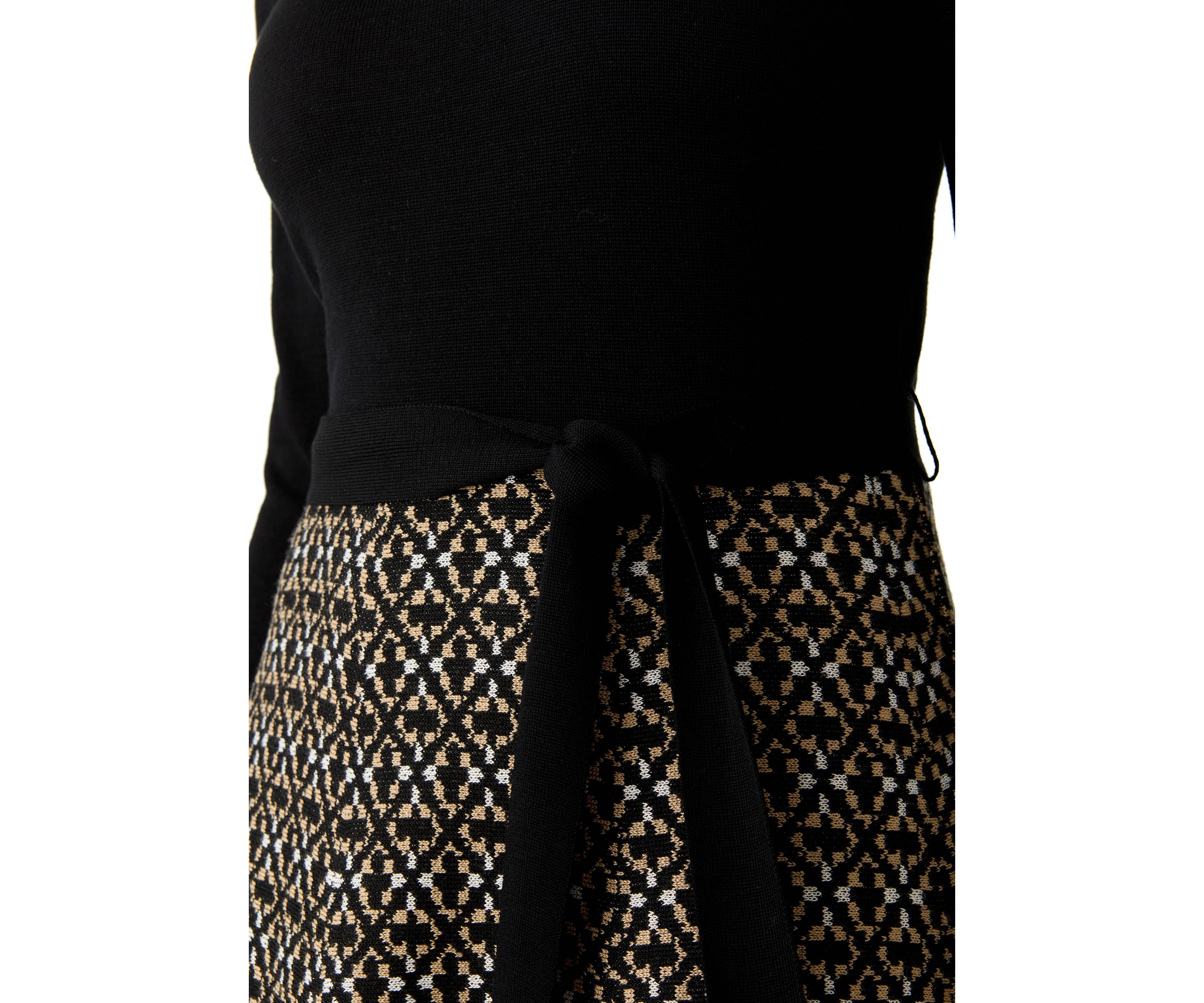 Womens Long Sleeve Knit Fit and Flare Dress