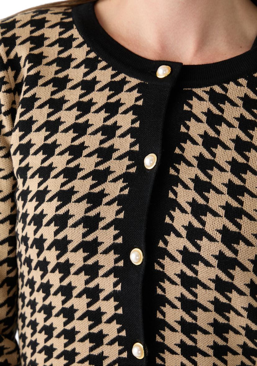 Womens Long Sleeve Crew Neck Printed Jacket with Sheath Dress