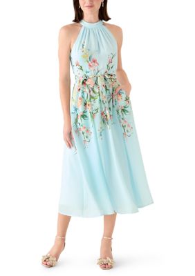 slim fit dress slacks Flora Halter Maxi Dress Multi main image 0