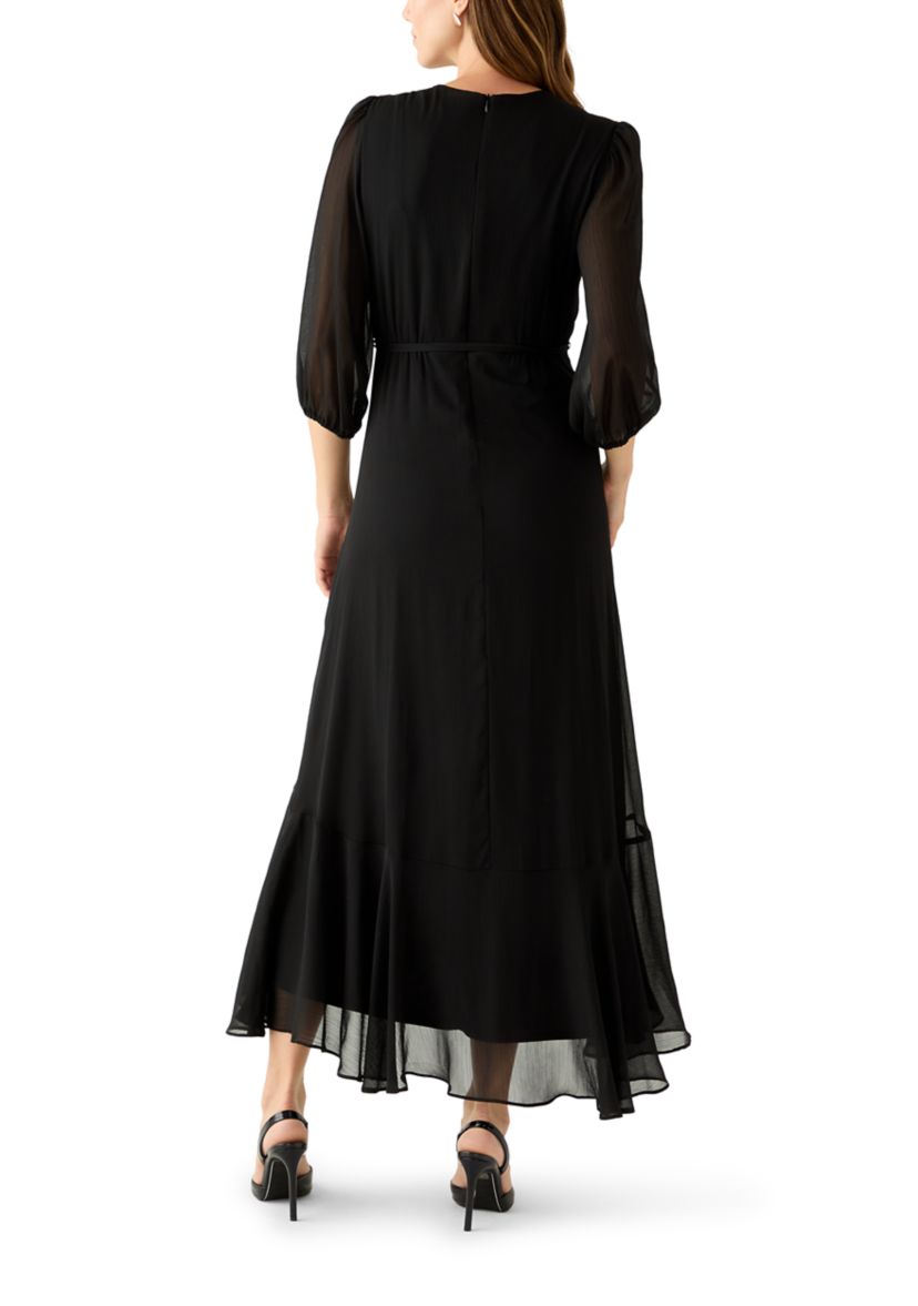 Womens V-Neck Chiffon Maxi Dress