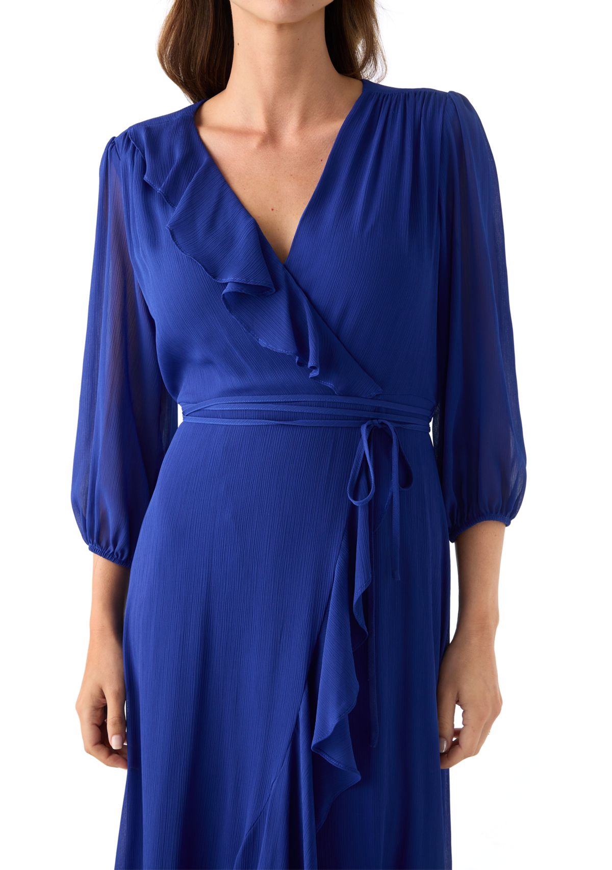 Womens V-Neck Chiffon Maxi Dress