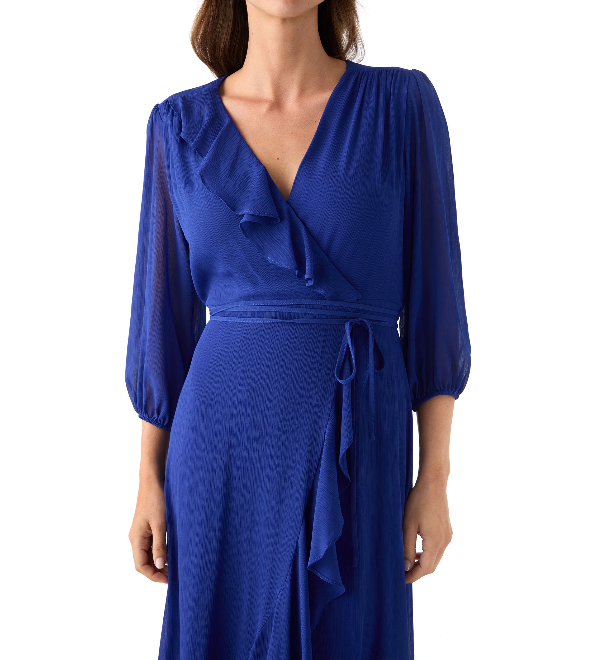 Womens V-Neck Chiffon Maxi Dress