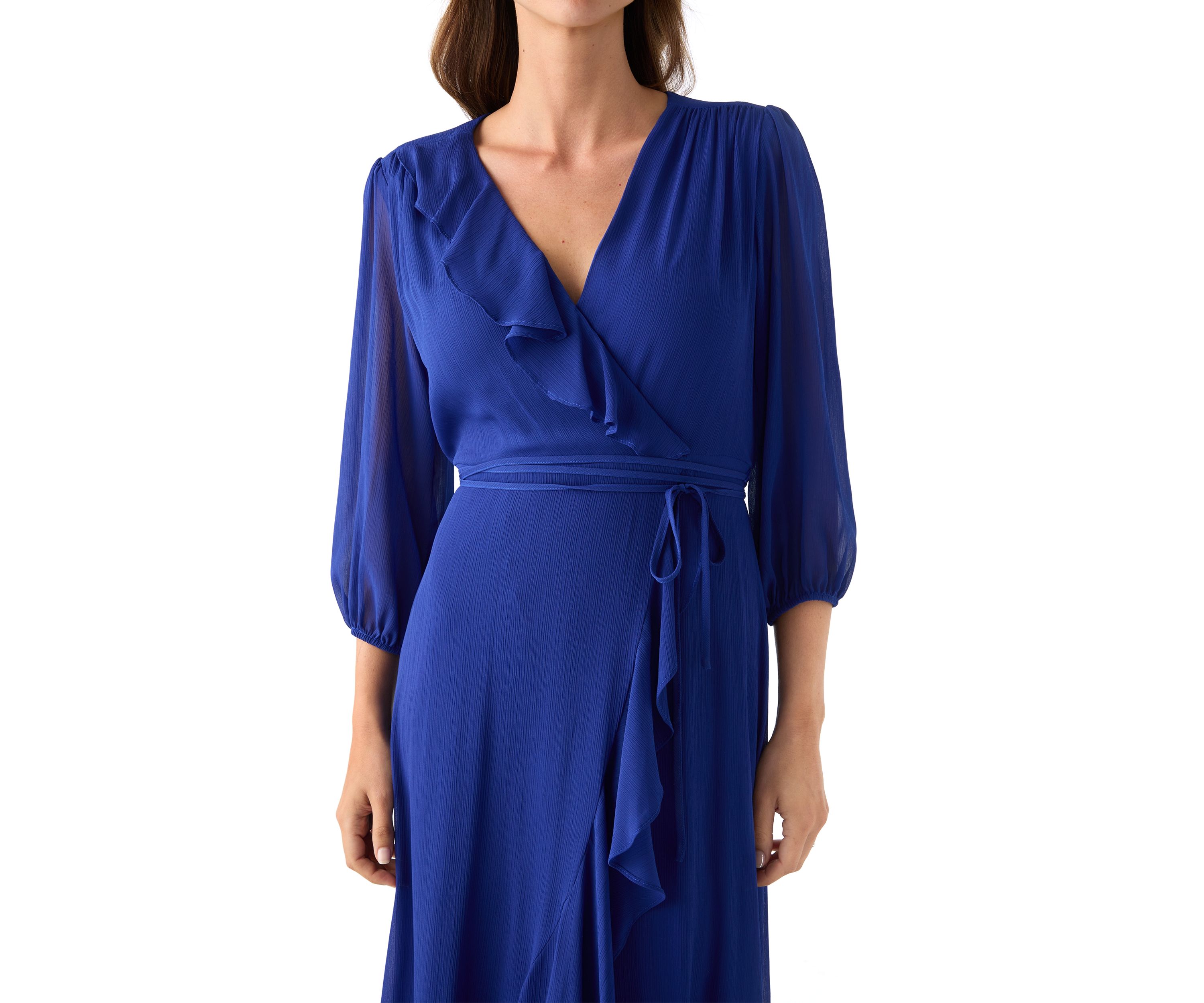Womens V-Neck Chiffon Maxi Dress