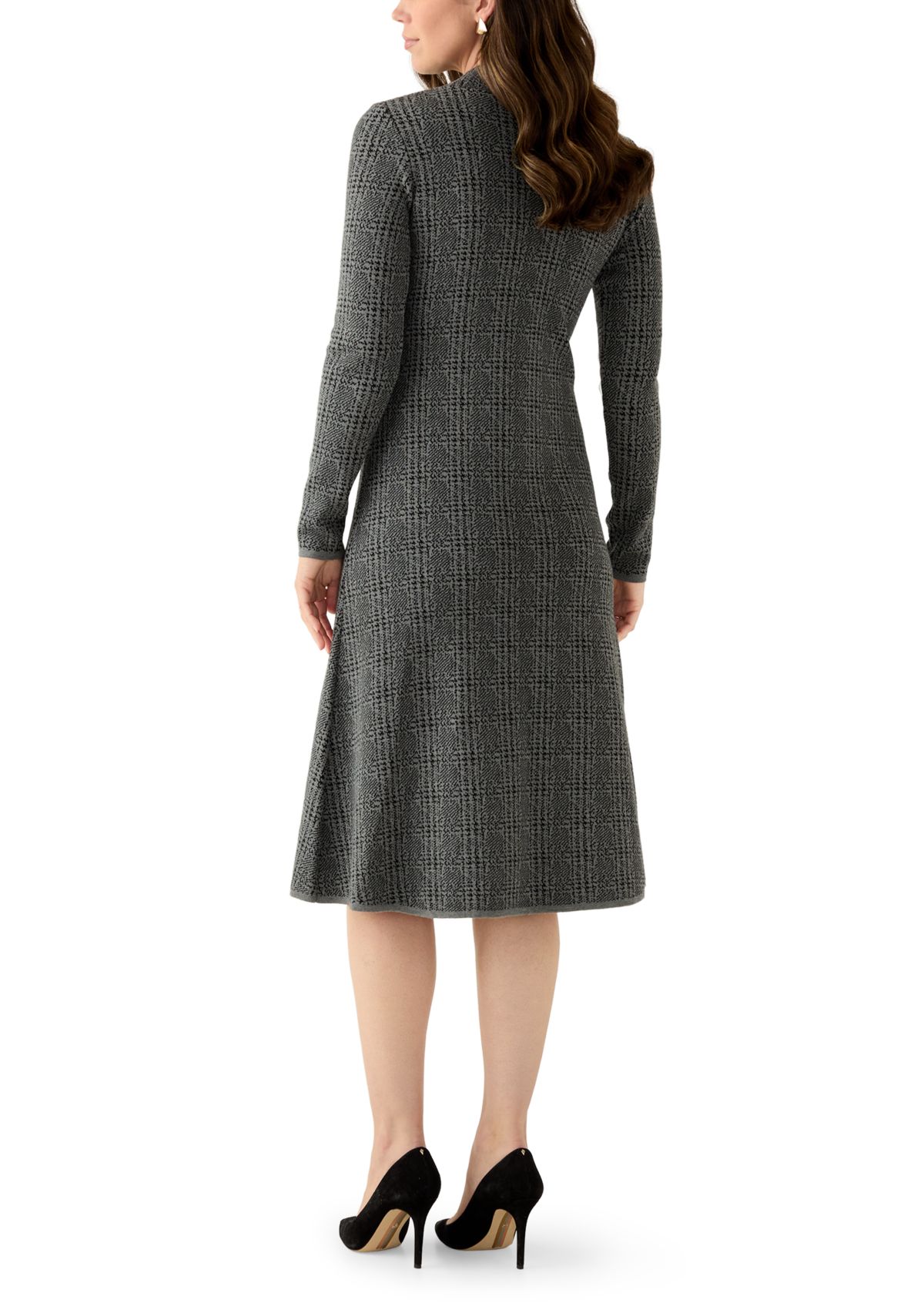 Womens Long Sleeve Mock Neck Sweater Dress