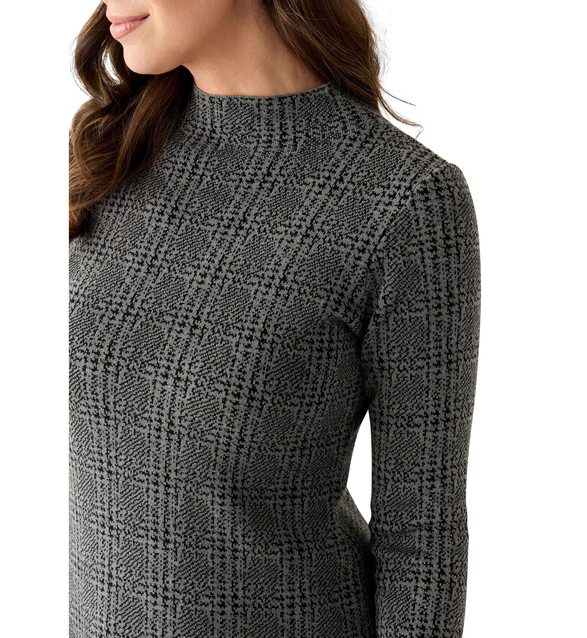 Womens Long Sleeve Mock Neck Sweater Dress