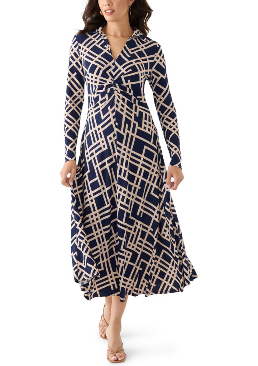elegant a line midi dress with sleeves Ever-Pretty Elegant A-Line Chiffon Midi Mother of the Bride Dress main image 0