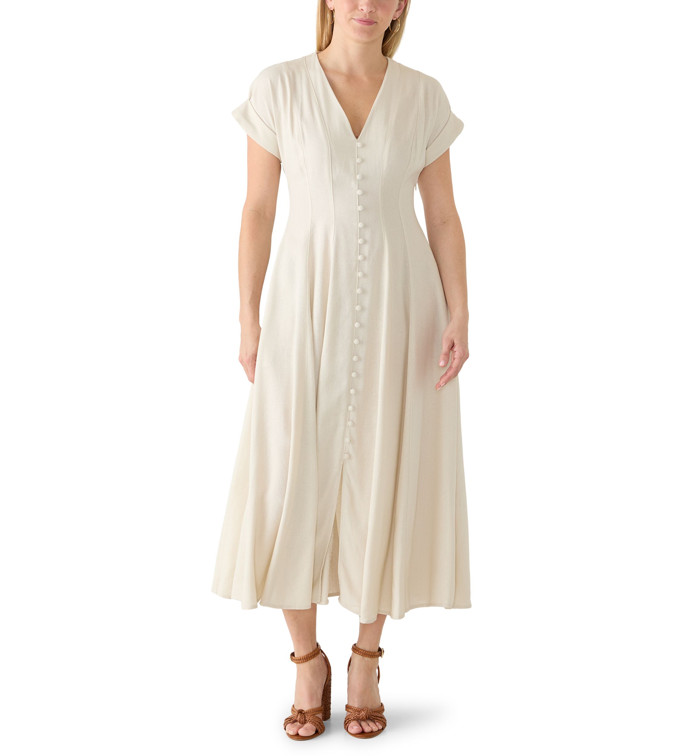 long sleeve gold dresses for women Berylove Women Grey Blue Mother of the Bride Dress with Long Sleeves A Line V Neck Wedding Guest Dress, Gold / US4 main image 0