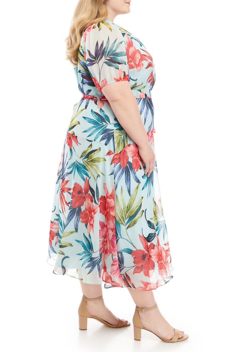 chinese dress ladies Danny & Nicole Scoop Neck Sleeveless Zipper Back Multi Print Crepe Dress with Matching Jacket Black Teal / 8