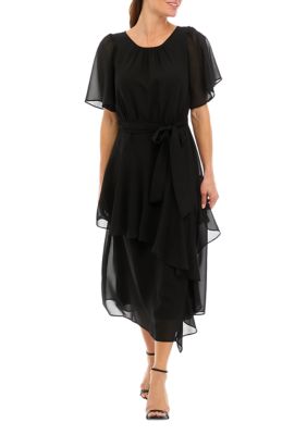 Women's Chiffon Sleeve Tiered Dress