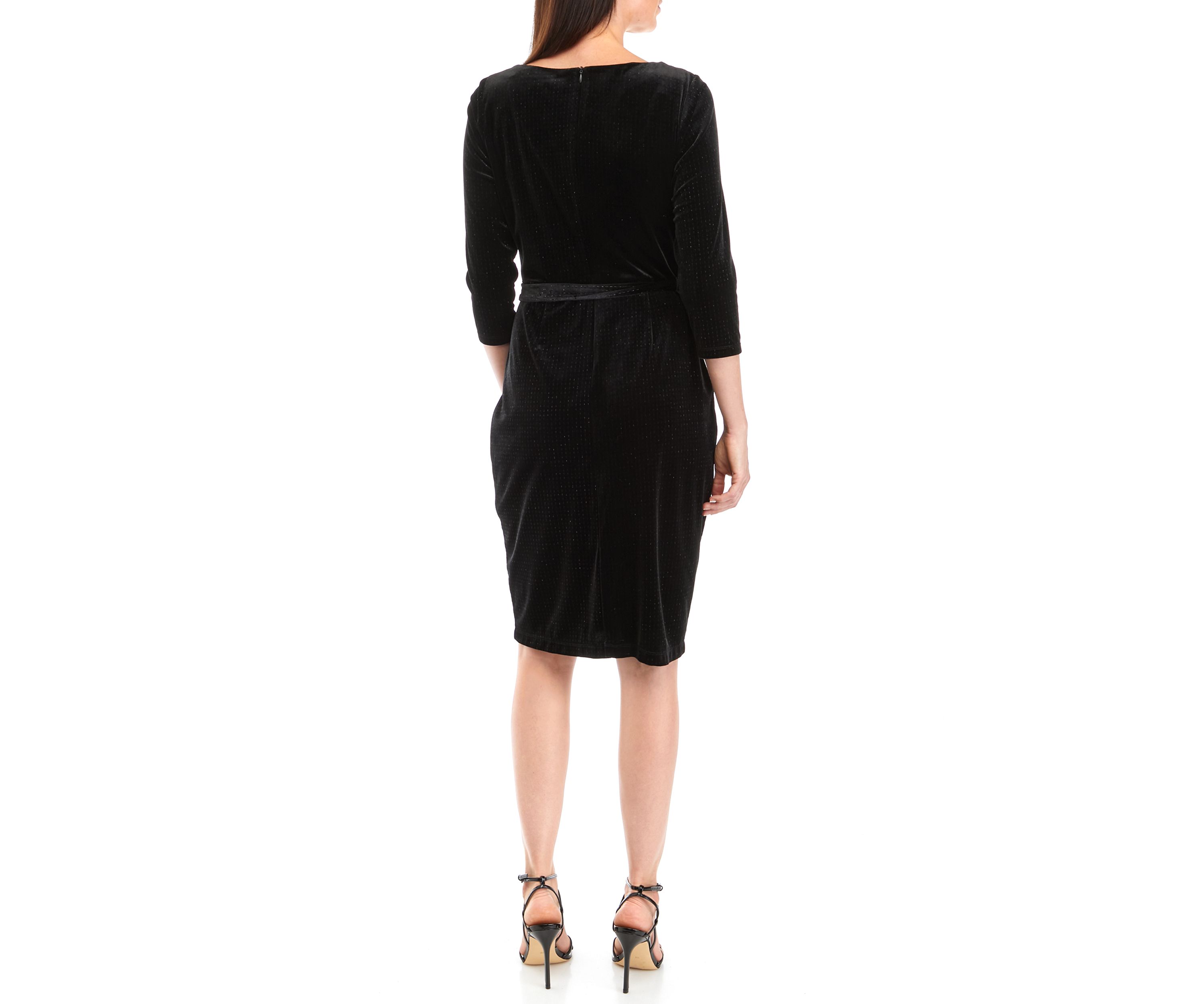 Womens Cowl Neck Velvet Dress