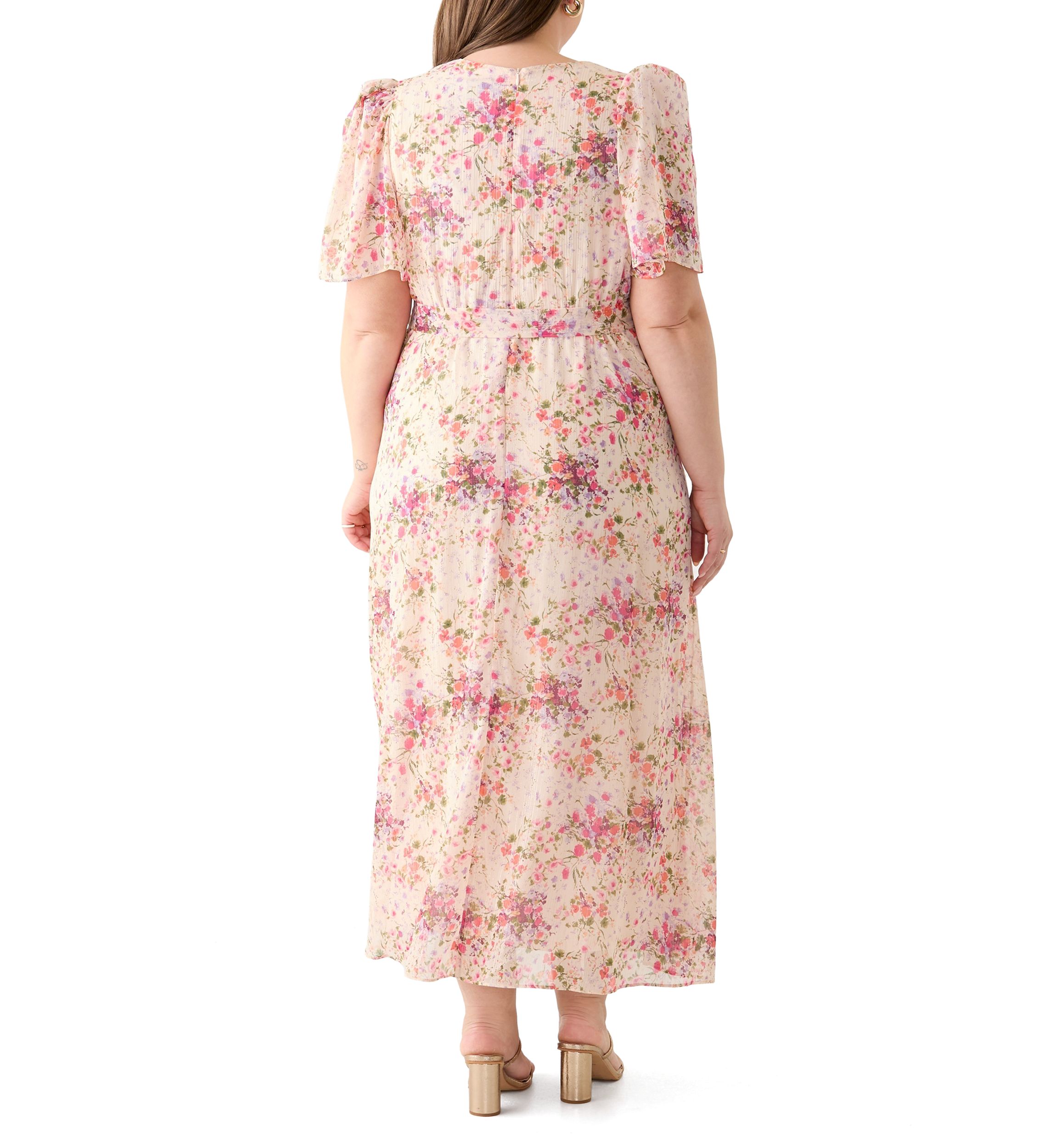 Plus Size Flutter Sleeve Maxi Dress