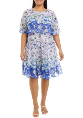 Plus Ombré Floral Printed Dress