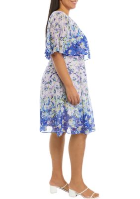 Plus Ombré Floral Printed Dress