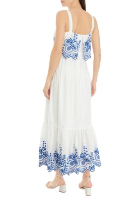 Women's Sleeveless Embroidered A-Line Dress