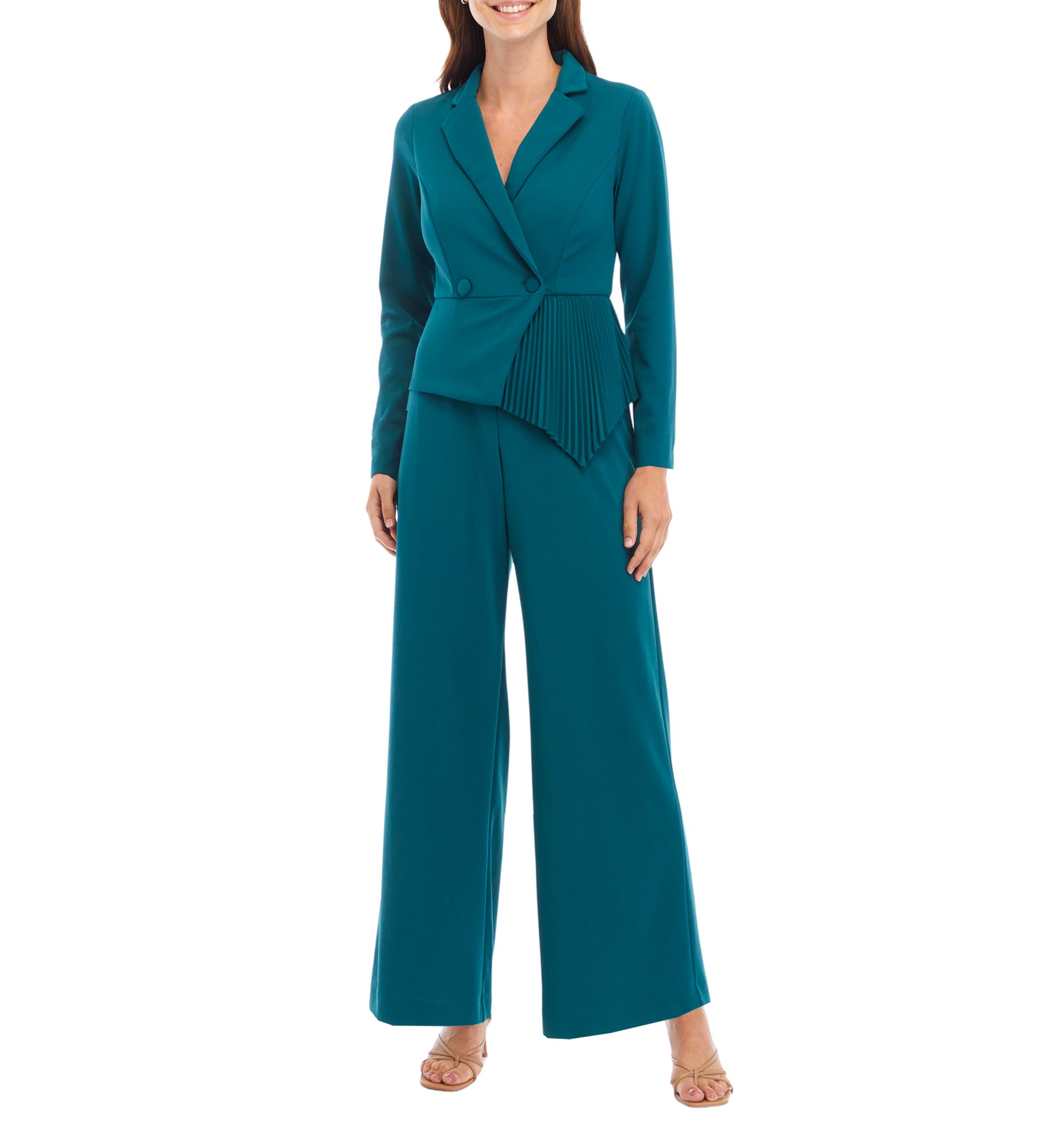Womens V-Neck Collared Jumpsuit 