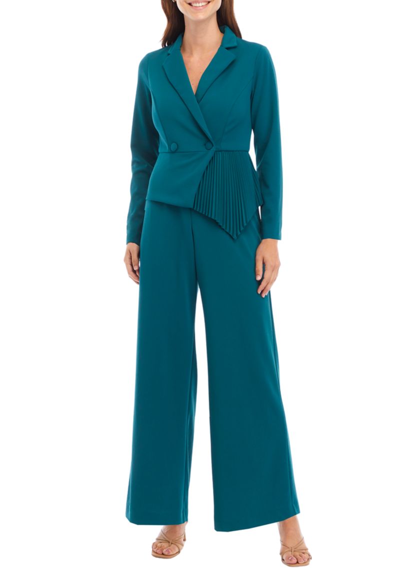 Womens V-Neck Collared Jumpsuit 