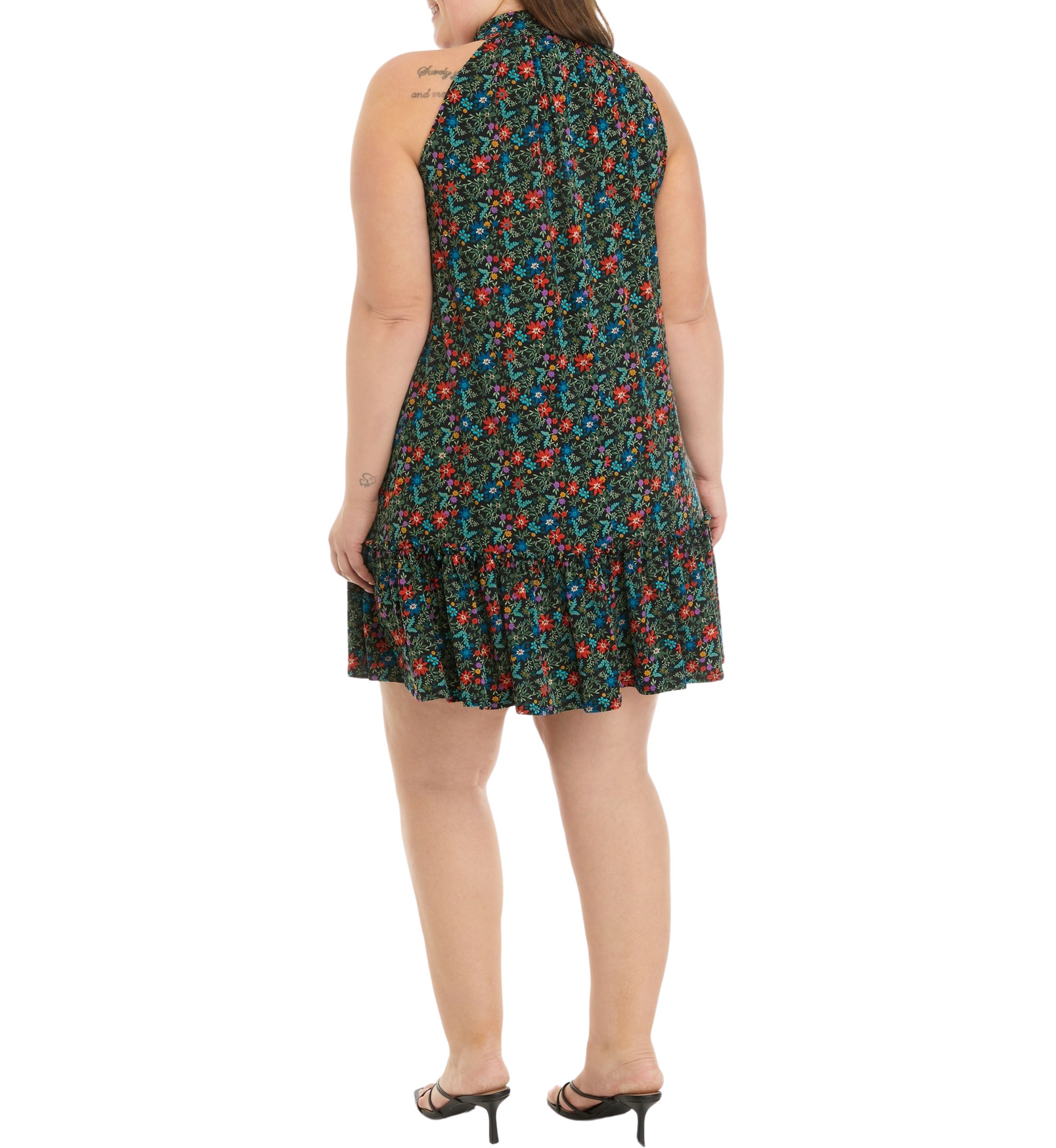 Plus Size Sleeveless Halter A-Line Dress