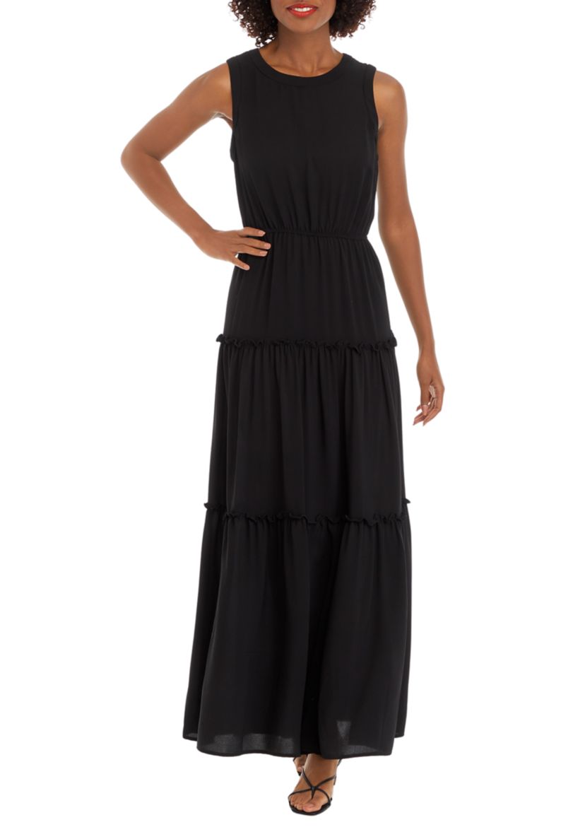Womens Sleeveless Halter Neck Maxi Dress