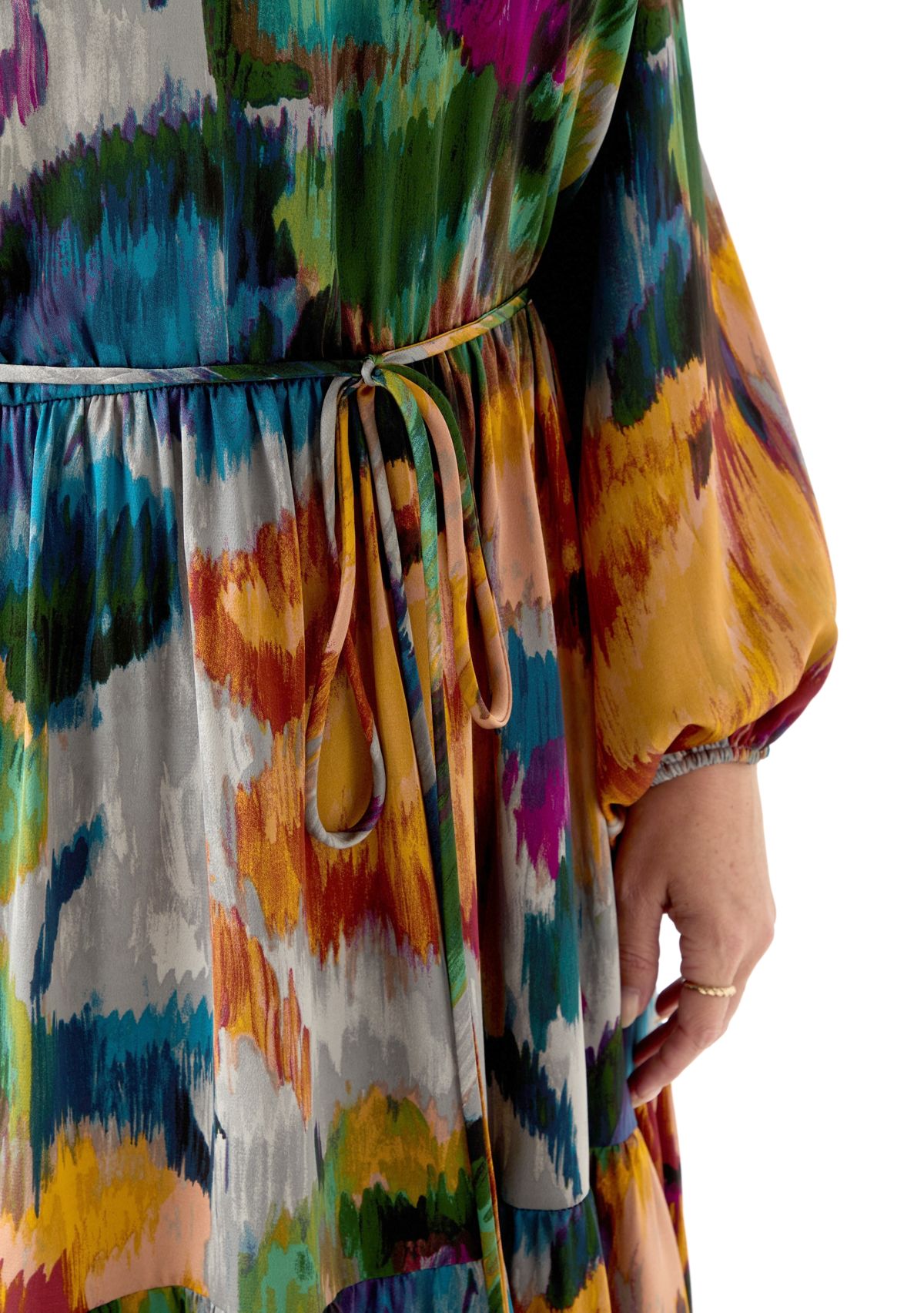 Plus Size Floral Print Chiffon Maxi Dress
