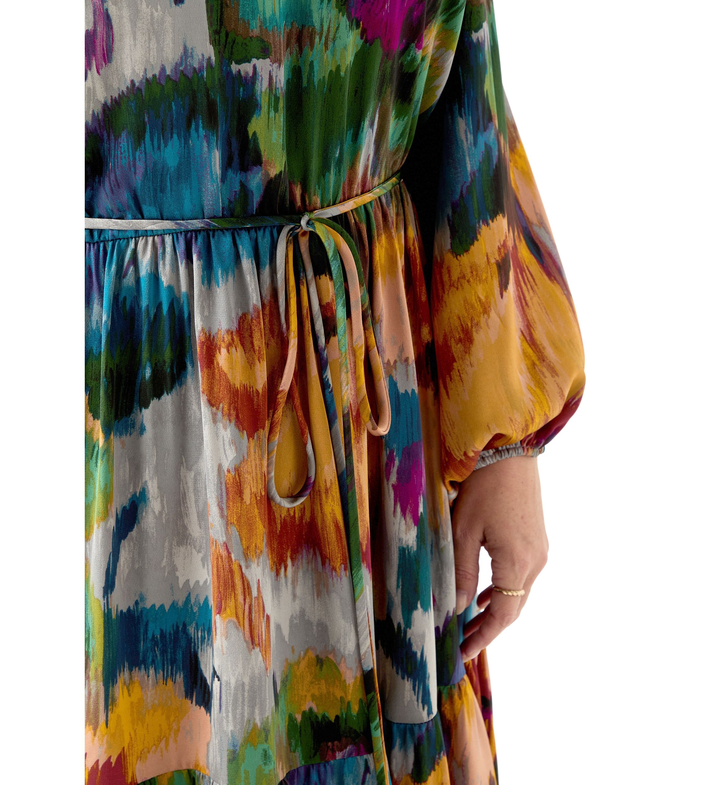 Plus Size Floral Print Chiffon Maxi Dress