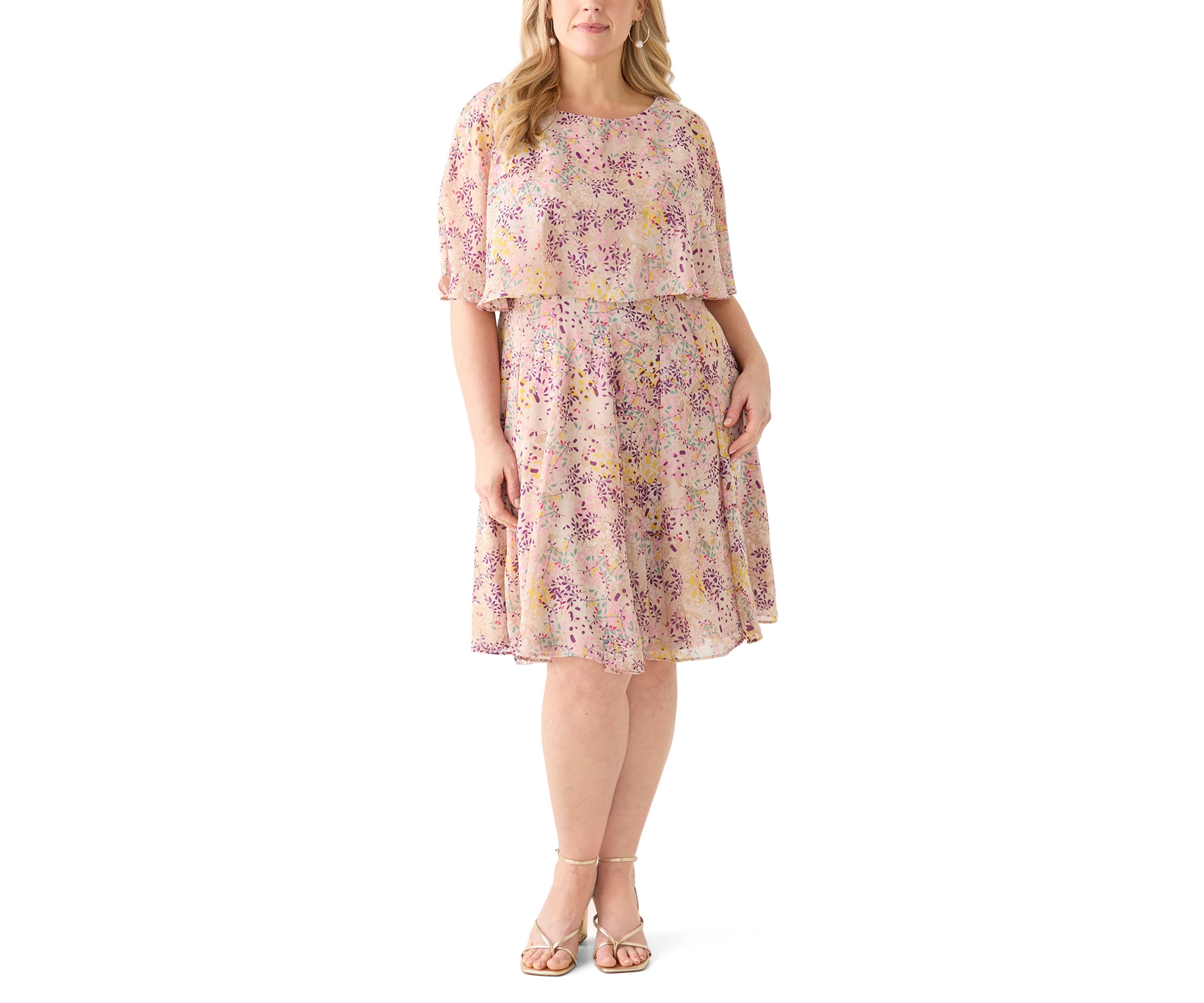 Plus Size Ditsy Floral Midi Dress