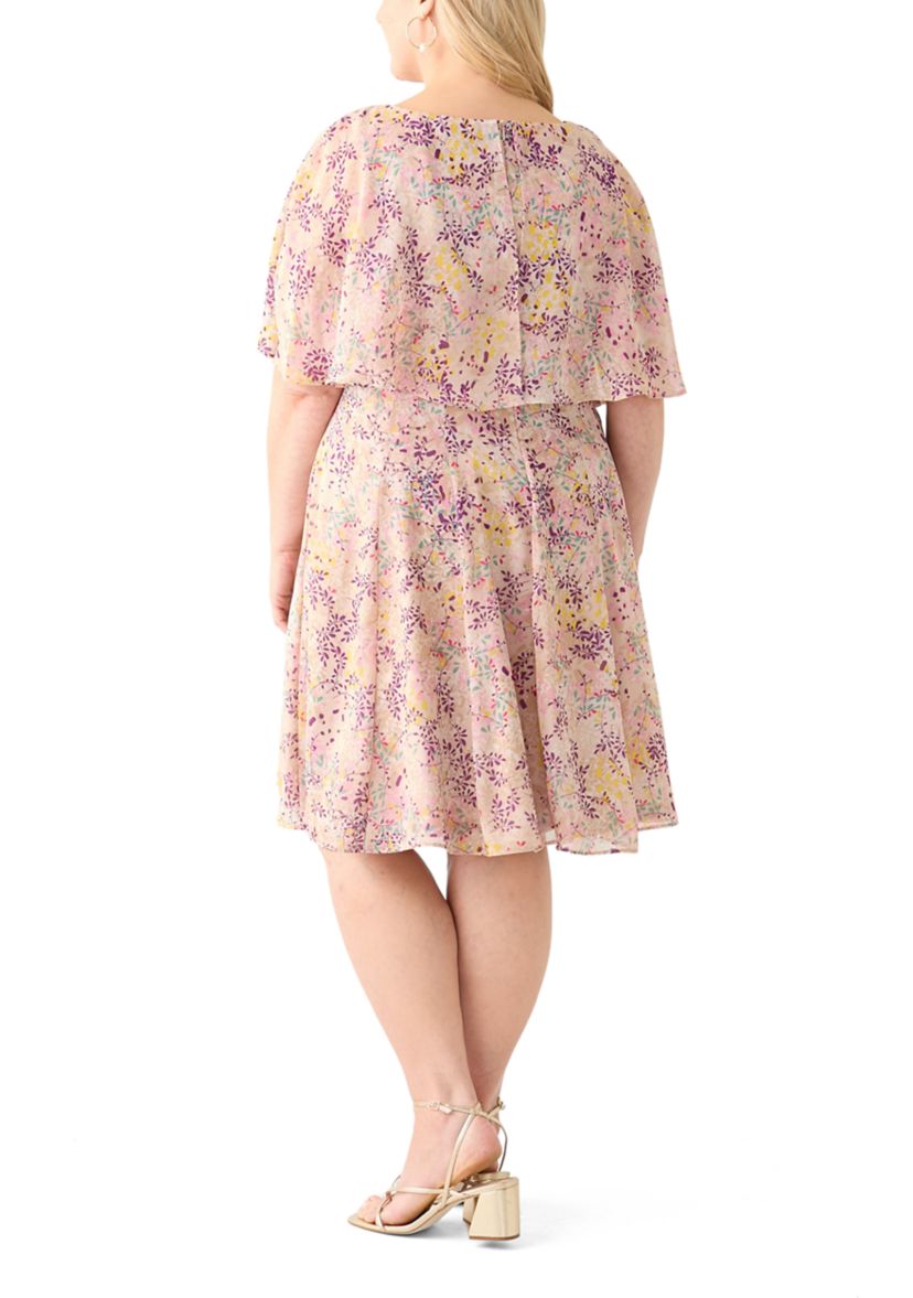 Plus Size Ditsy Floral Midi Dress