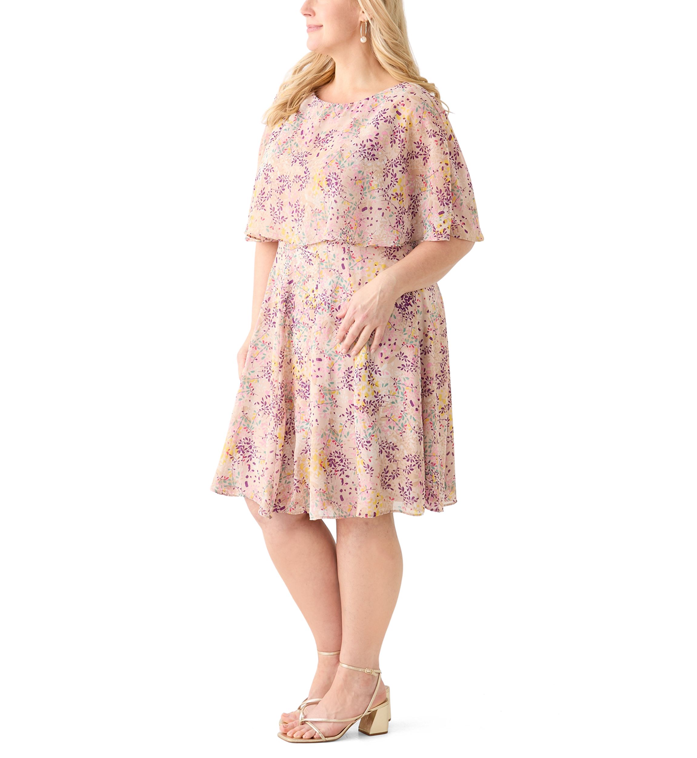 Plus Size Ditsy Floral Midi Dress