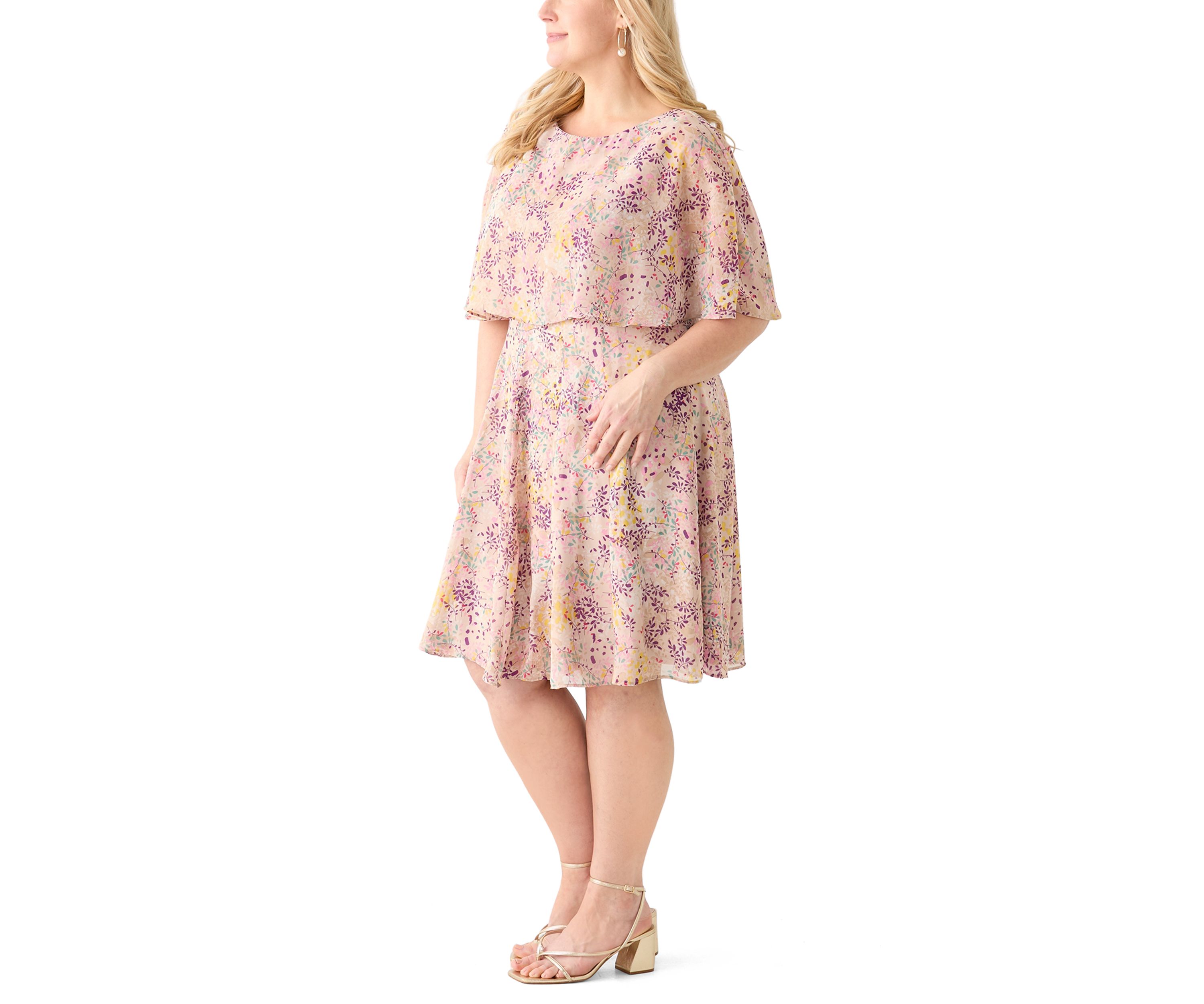 Plus Size Ditsy Floral Midi Dress