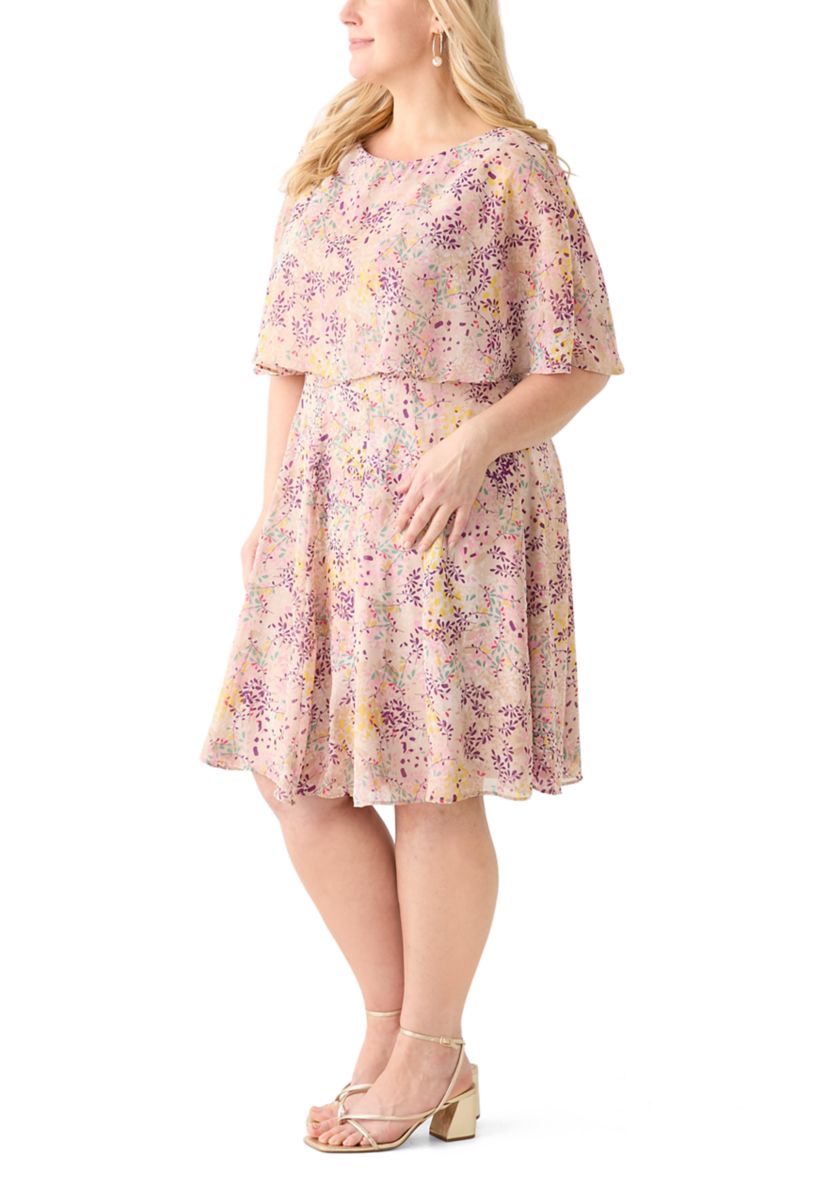 Plus Size Ditsy Floral Midi Dress