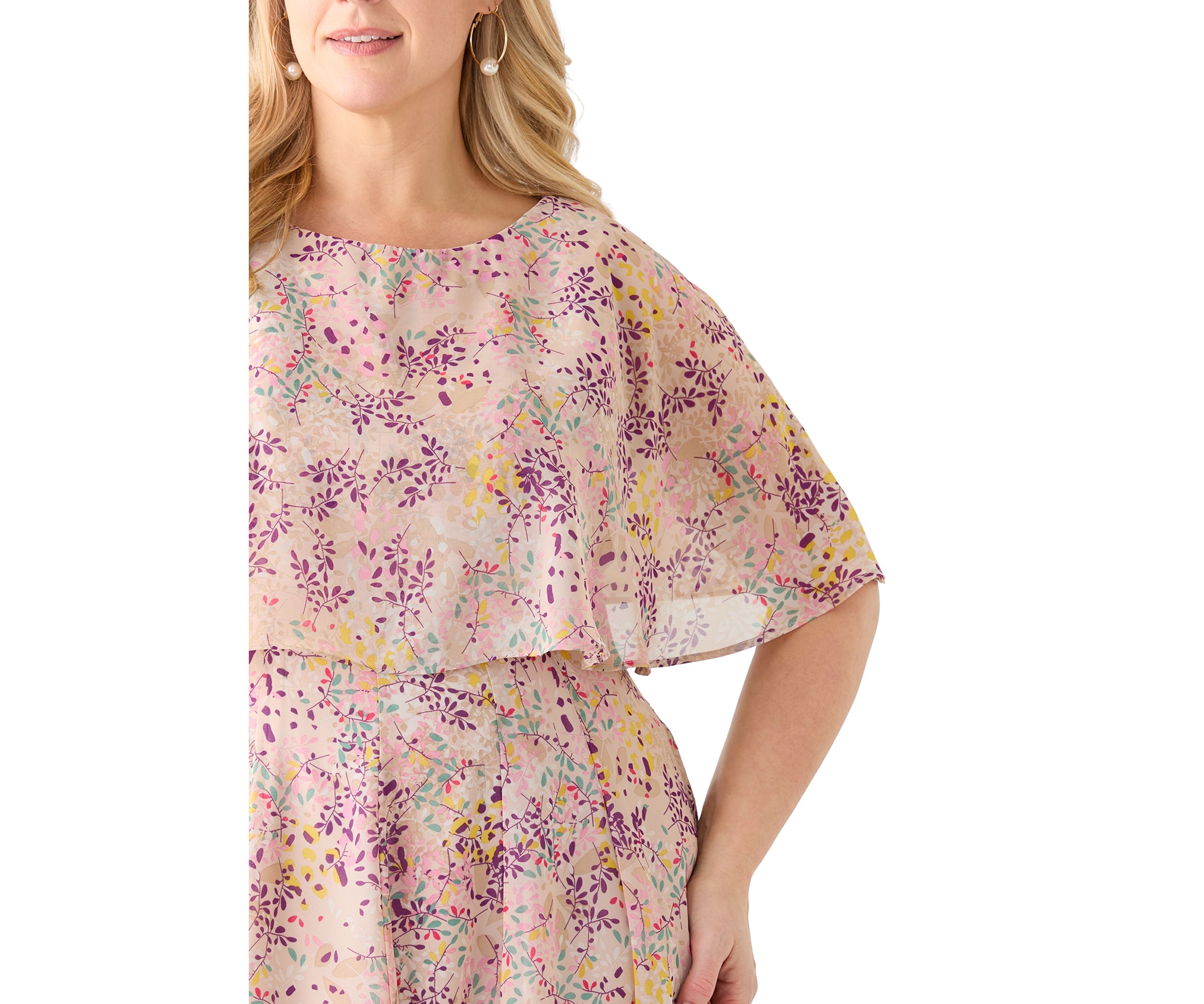 Plus Size Ditsy Floral Midi Dress