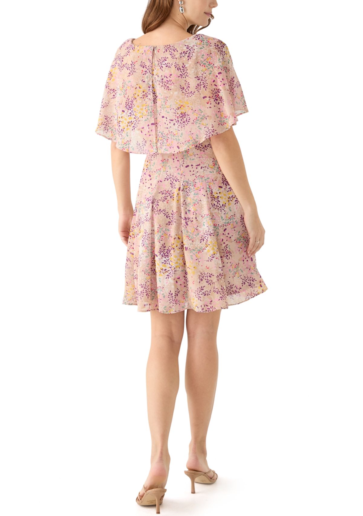 Womens Floral Printed Fit and Flare Dress